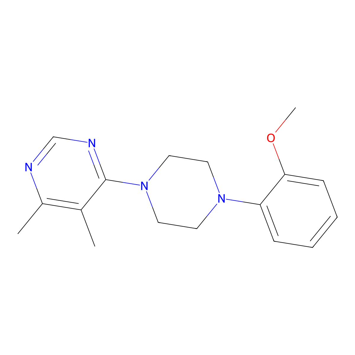 4-[4-(2-Methoxyphenyl)piperazin-1-yl]-5,6-dimethylpyrimidine molecular structure, CAS 2325277-20-9