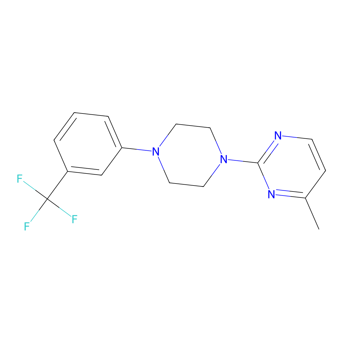 4-Methyl-2-{4-[3-(trifluoromethyl)phenyl]piperazin-1-yl}pyrimidine molecular structure, CAS 2325278-16-6