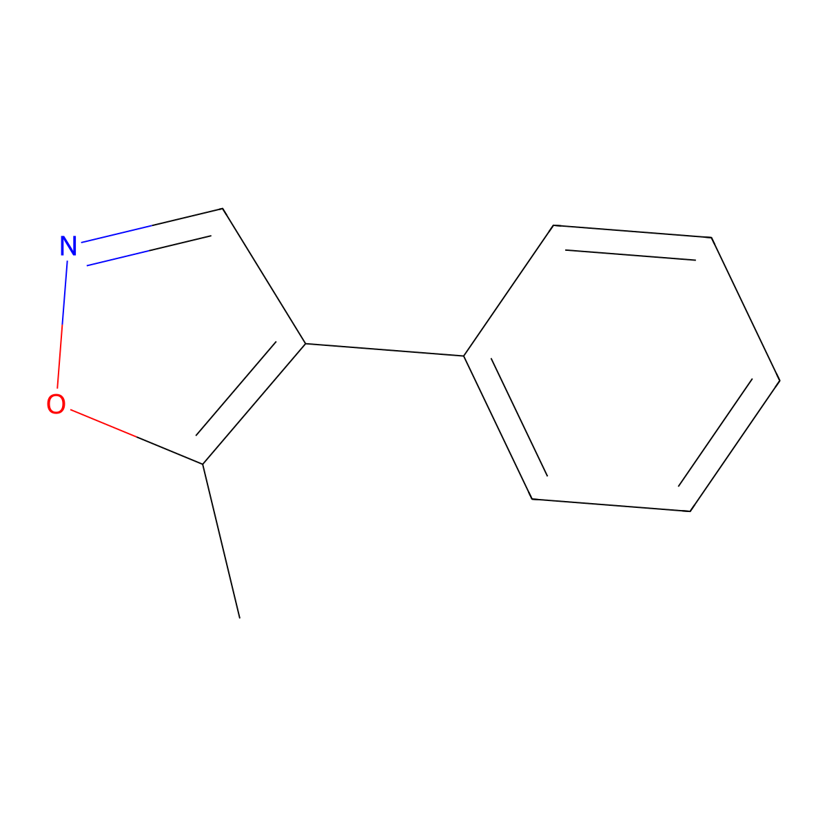5-Methyl-4-phenylisoxazole molecular structure, CAS 23253-49-8