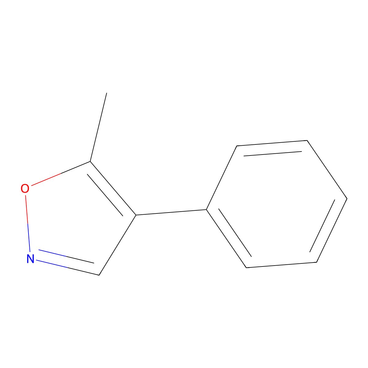 5-Methyl-4-phenylisoxazole molecular structure, CAS 23253-49-8