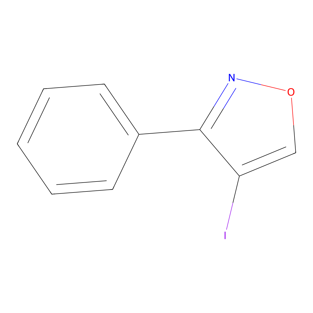 4-Iodo-3-phenylisoxazole molecular structure, CAS 23253-50-1