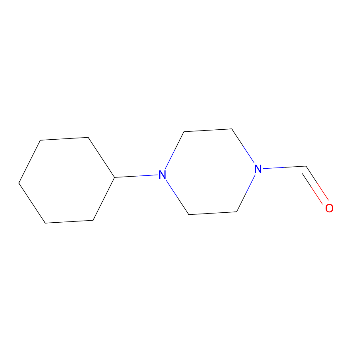 4-Cyclohexylpiperazine-1-carbaldehyde molecular structure, CAS 2325305-38-0