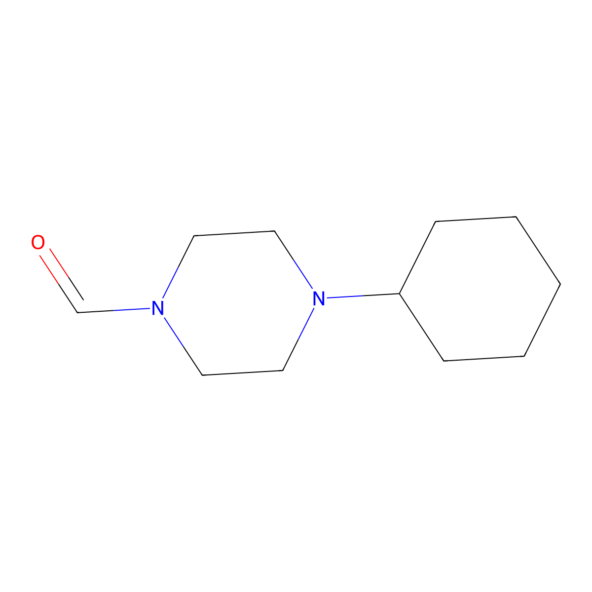 4-Cyclohexylpiperazine-1-carbaldehyde molecular structure, CAS 2325305-38-0