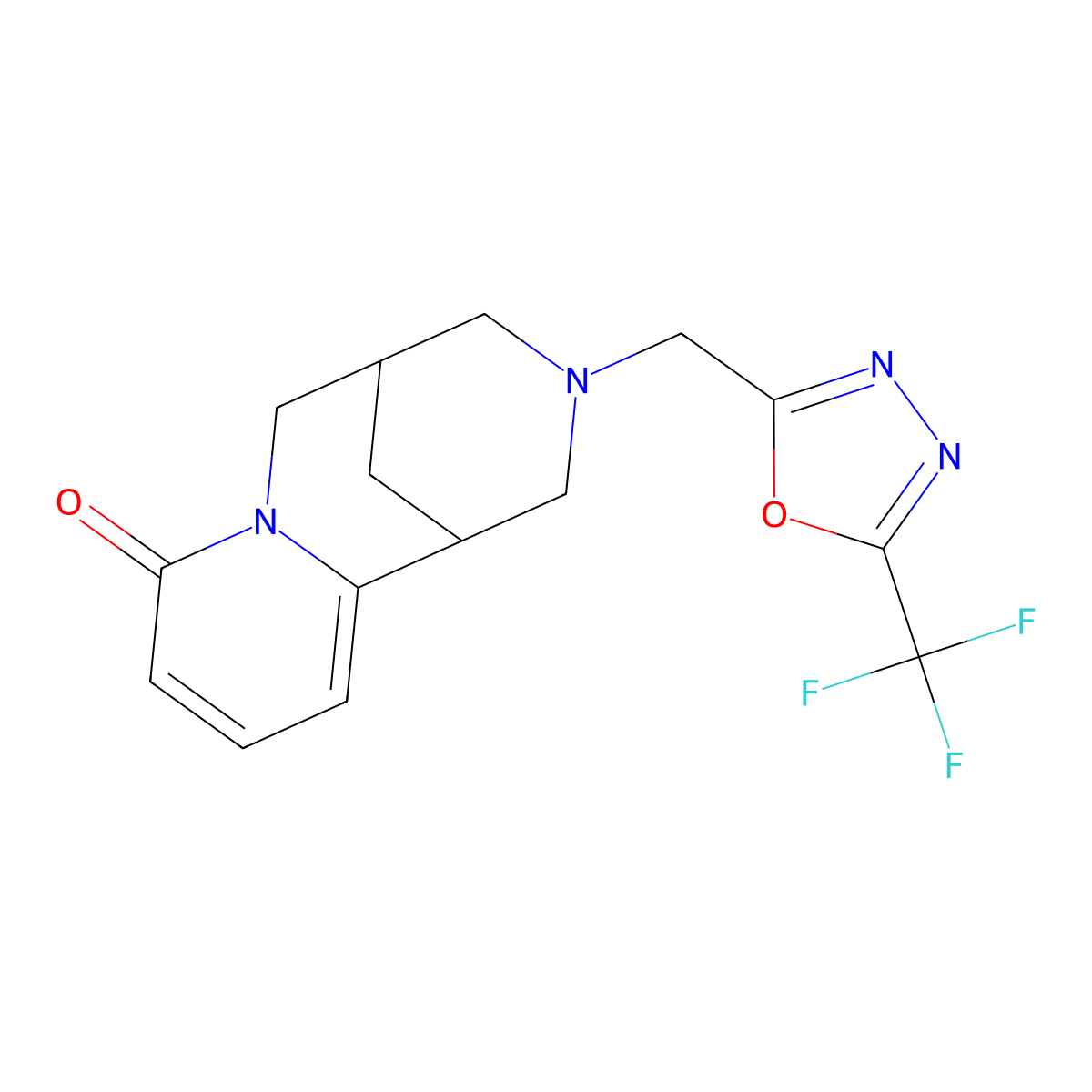 11-{[5-(Trifluoromethyl)-1,3,4-oxadiazol-2-yl]methyl}-7,11-diazatricyclo[7.3.1.0^{2,7}]trideca-2,4-dien-6-one molecular structure, CAS 2325317-17-5