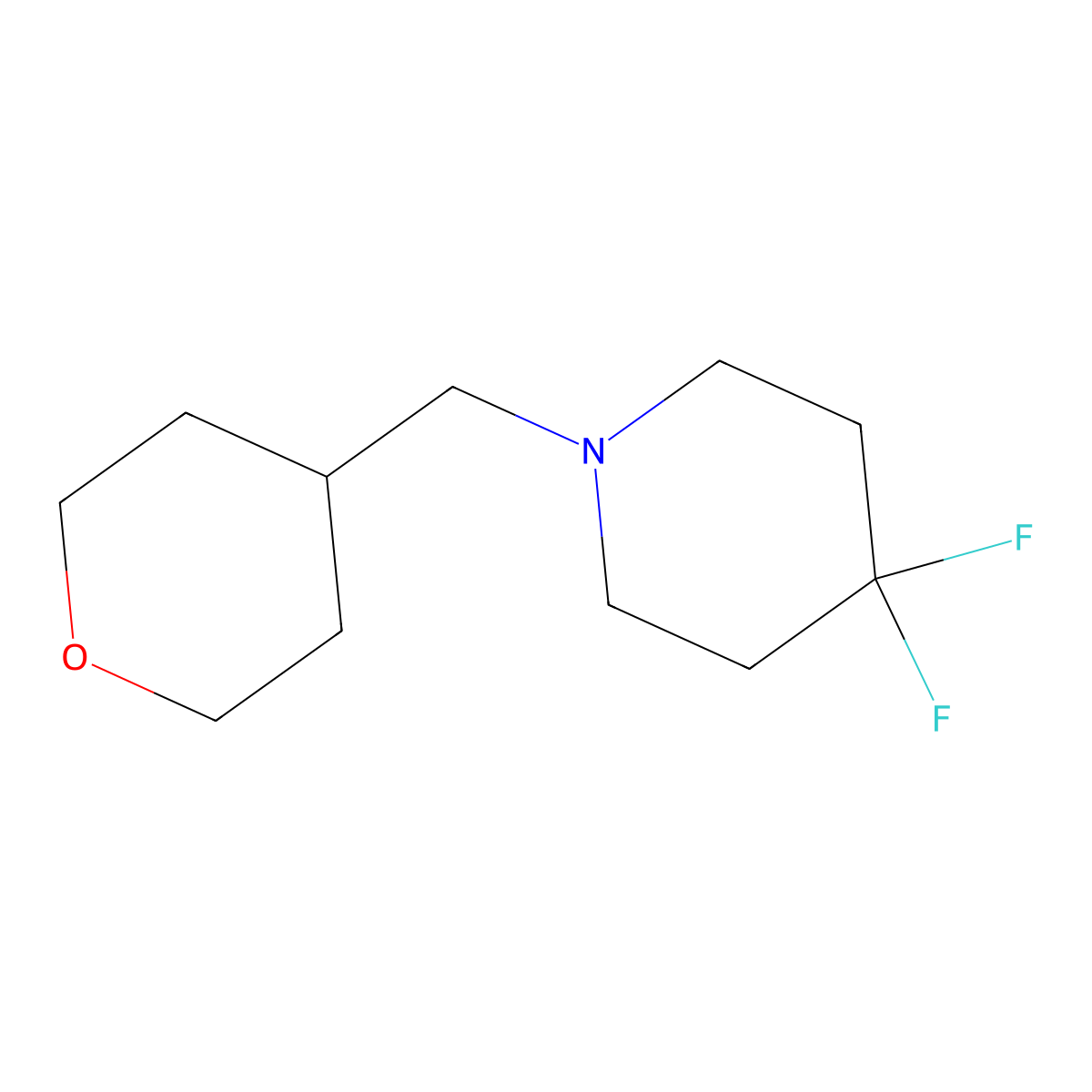 4,4-Difluoro-1-[(oxan-4-yl)methyl]piperidine molecular structure, CAS 2325317-23-3