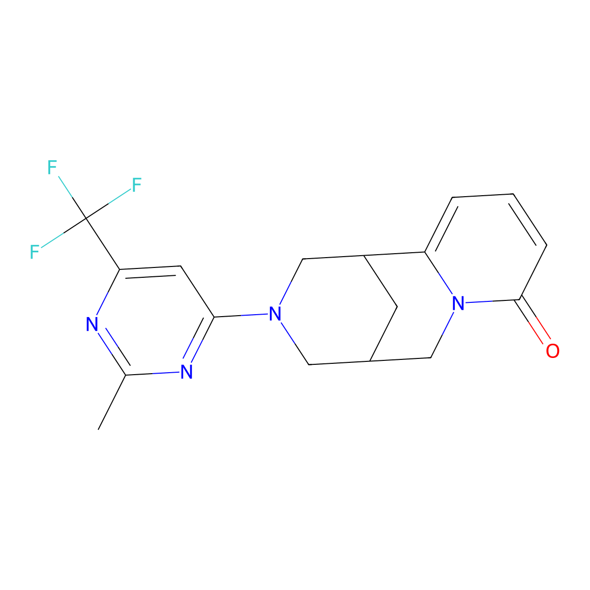 11-[2-Methyl-6-(trifluoromethyl)pyrimidin-4-yl]-7,11-diazatricyclo[7.3.1.0^{2,7}]trideca-2,4-dien-6-one molecular structure, CAS 2325317-70-0