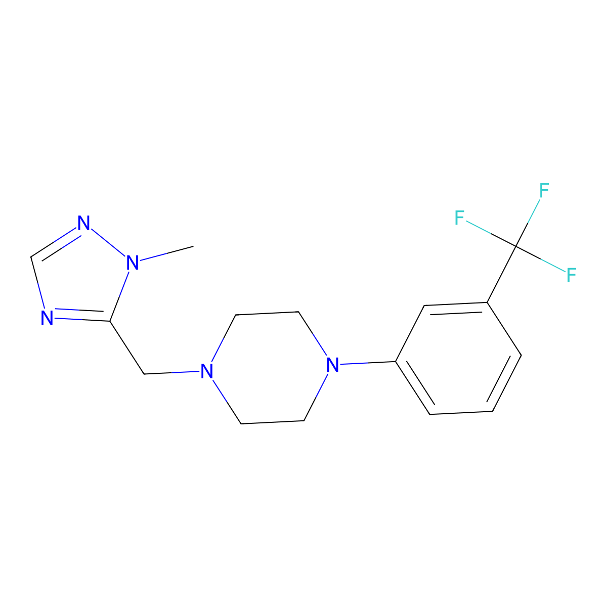1-[(1-methyl-1H-1,2,4-triazol-5-yl)methyl]-4-[3-(trifluoromethyl)phenyl]piperazine molecular structure, CAS 2325318-68-9
