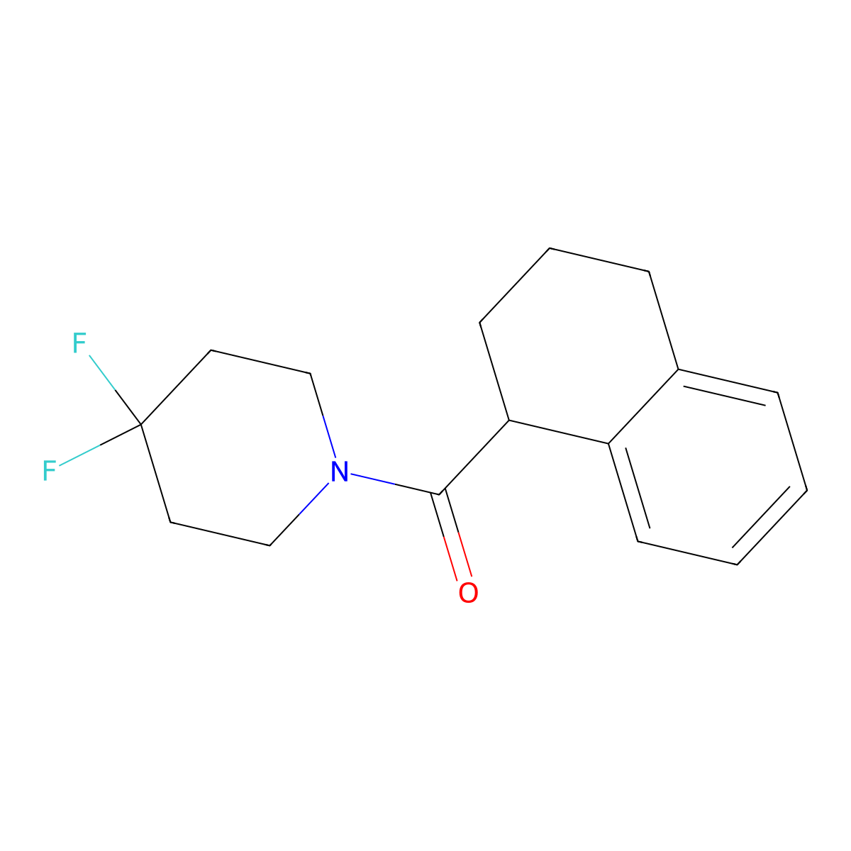 4,4-Difluoro-1-(1,2,3,4-tetrahydronaphthalene-1-carbonyl)piperidine molecular structure, CAS 2325319-04-6