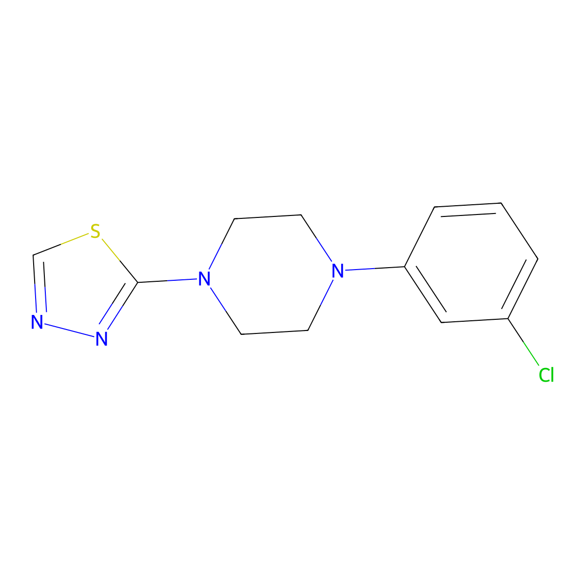 1-(3-Chlorophenyl)-4-(1,3,4-thiadiazol-2-yl)piperazine molecular structure, CAS 2325319-42-2