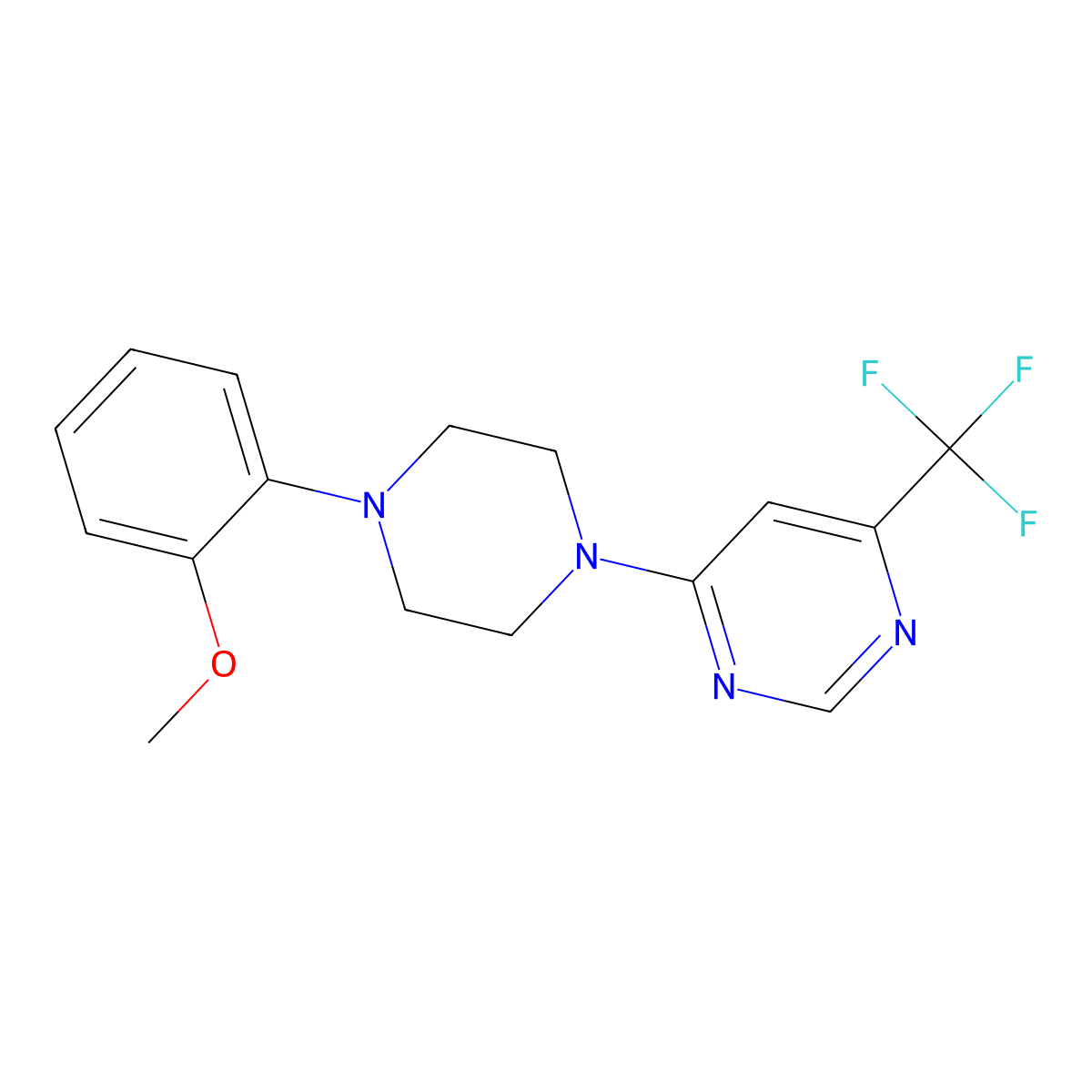 4-[4-(2-Methoxyphenyl)piperazin-1-yl]-6-(trifluoromethyl)pyrimidine molecular structure, CAS 2325320-03-2