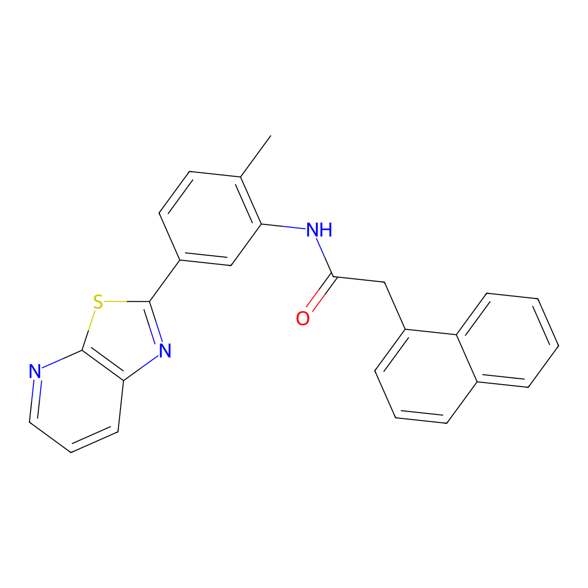 N-(2-methyl-5-{[1,3]thiazolo[5,4-b]pyridin-2-yl}phenyl)-2-(naphthalen-1-yl)acetamide molecular structure, CAS 2325339-31-7