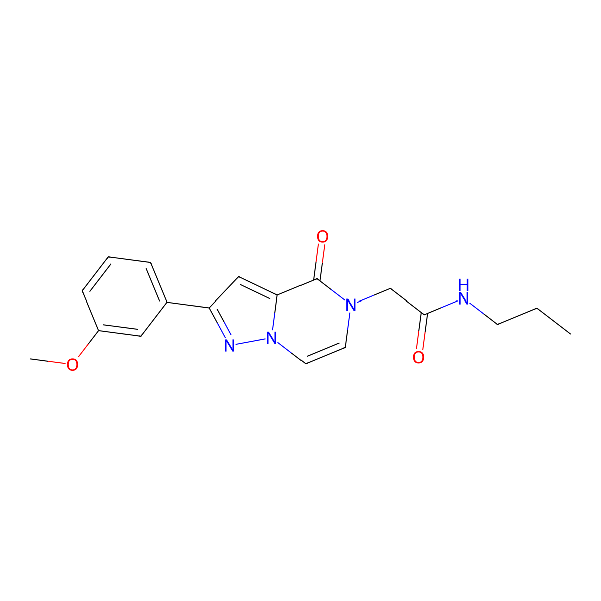 2-[2-(3-methoxyphenyl)-4-oxo-4H,5H-pyrazolo[1,5-a]pyrazin-5-yl]-N-propylacetamide molecular structure, CAS 2325345-31-9