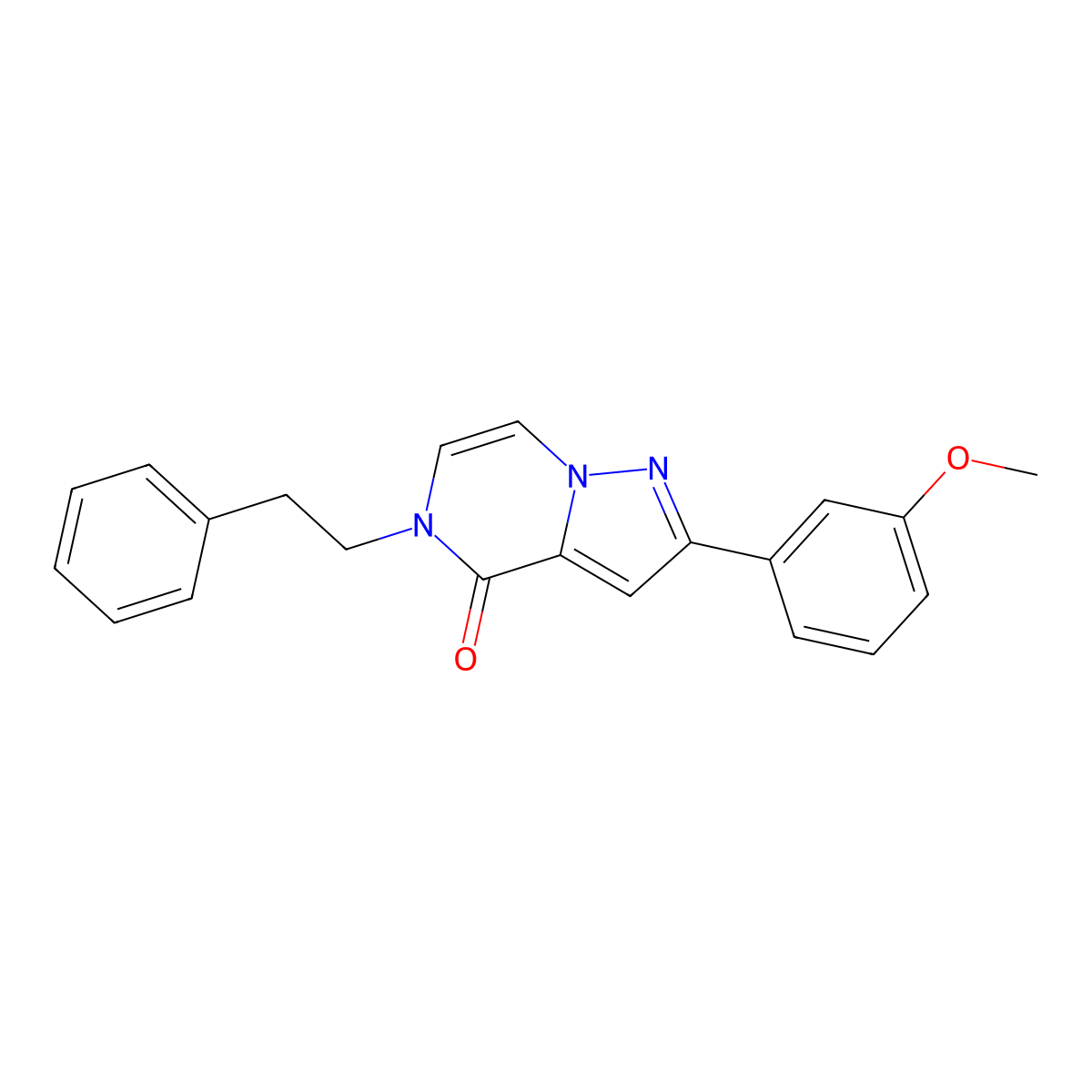 2-(3-methoxyphenyl)-5-(2-phenylethyl)-4H,5H-pyrazolo[1,5-a]pyrazin-4-one molecular structure, CAS 2325345-32-0