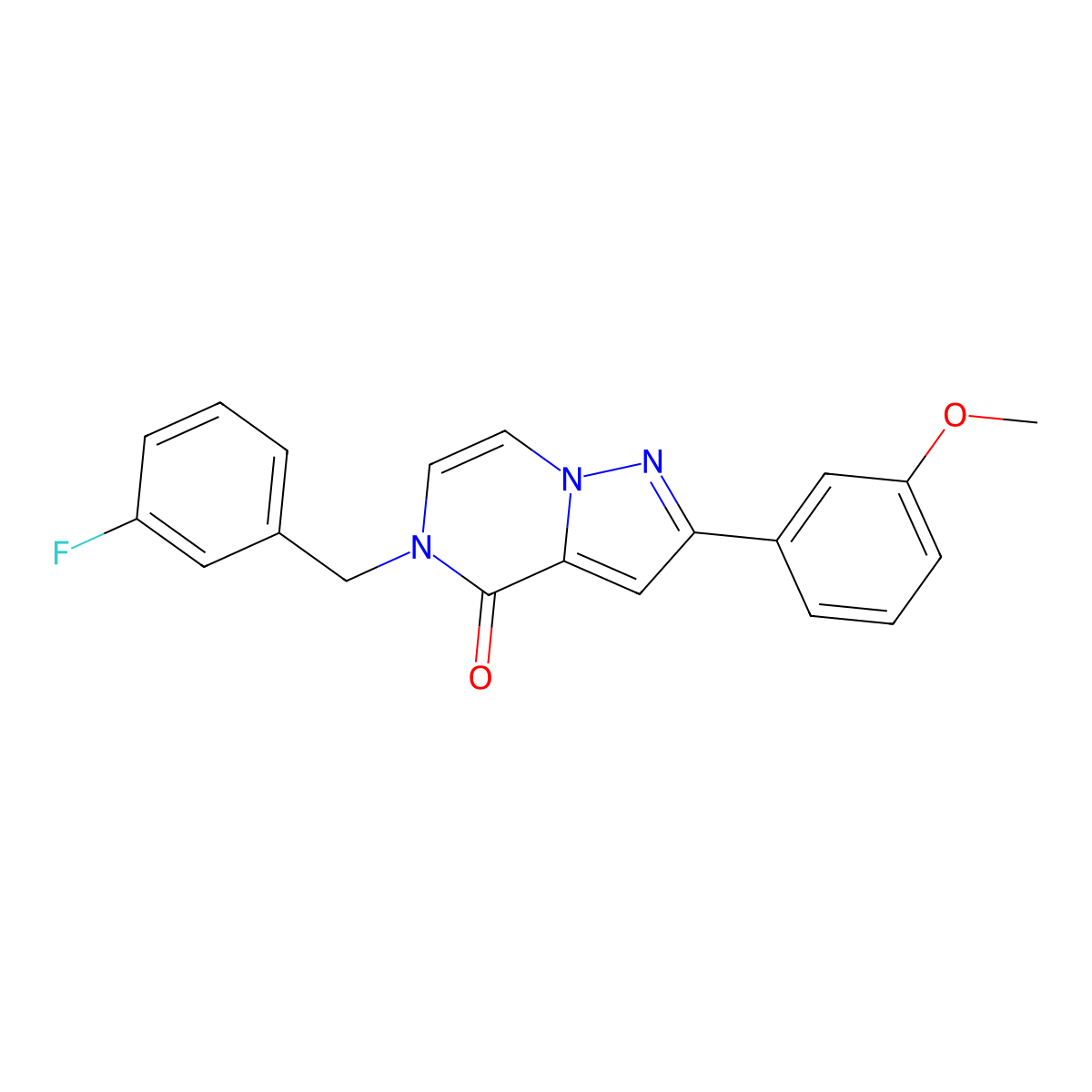 5-[(3-fluorophenyl)methyl]-2-(3-methoxyphenyl)-4H,5H-pyrazolo[1,5-a]pyrazin-4-one molecular structure, CAS 2325345-33-1