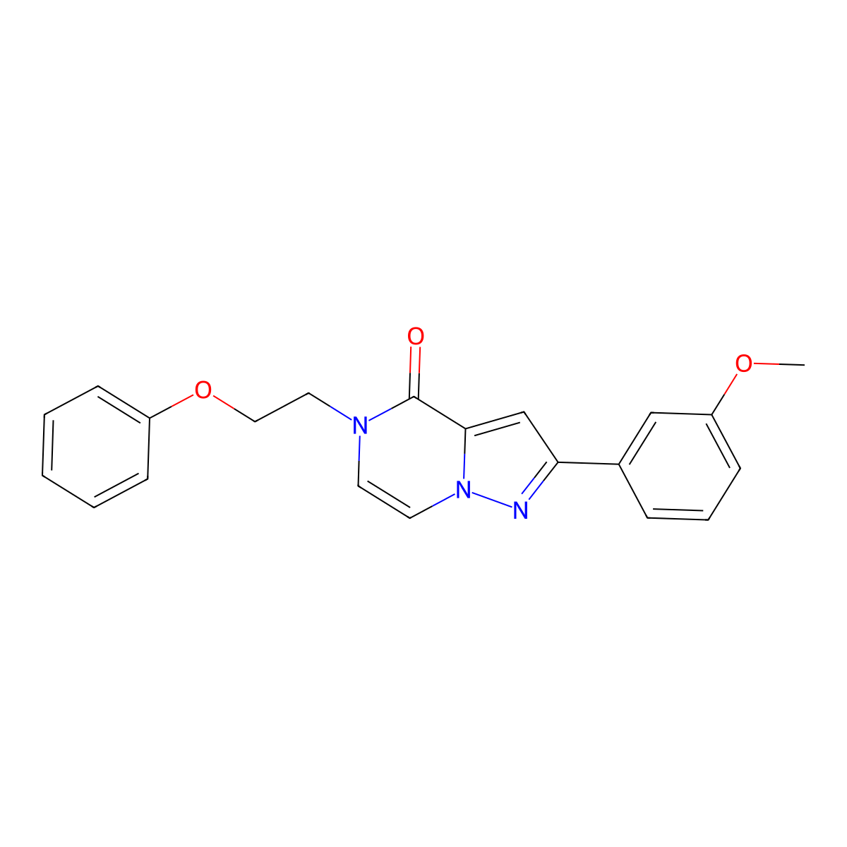 2-(3-methoxyphenyl)-5-(2-phenoxyethyl)-4H,5H-pyrazolo[1,5-a]pyrazin-4-one molecular structure, CAS 2325345-35-3
