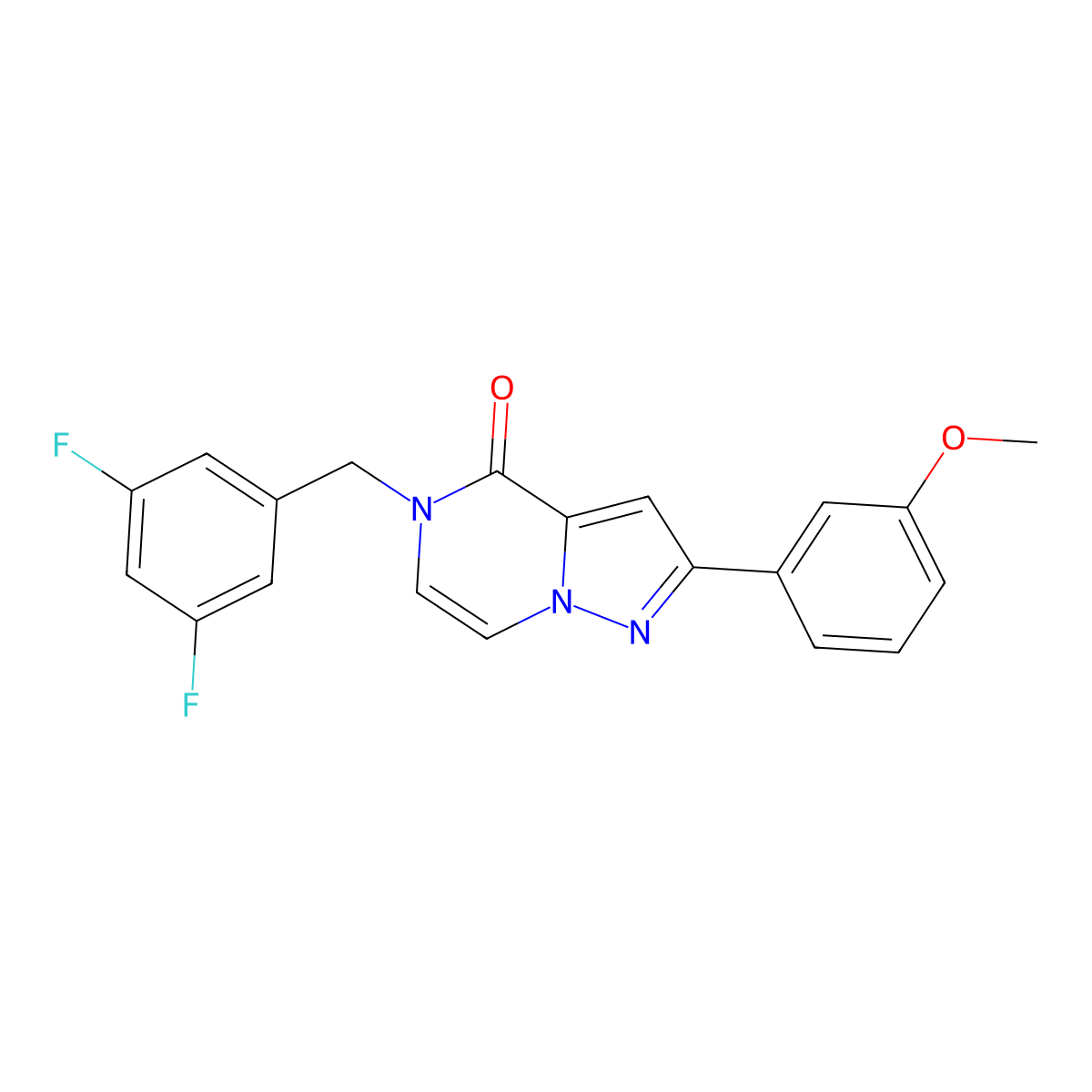 5-[(3,5-difluorophenyl)methyl]-2-(3-methoxyphenyl)-4H,5H-pyrazolo[1,5-a]pyrazin-4-one molecular structure, CAS 2325345-38-6