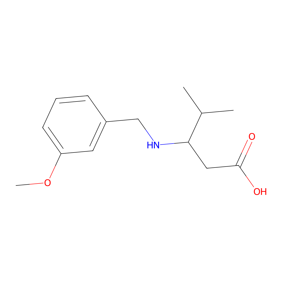 3-{[(3-Methoxyphenyl)methyl]amino}-4-methylpentanoic acid molecular structure, CAS 2325359-15-5