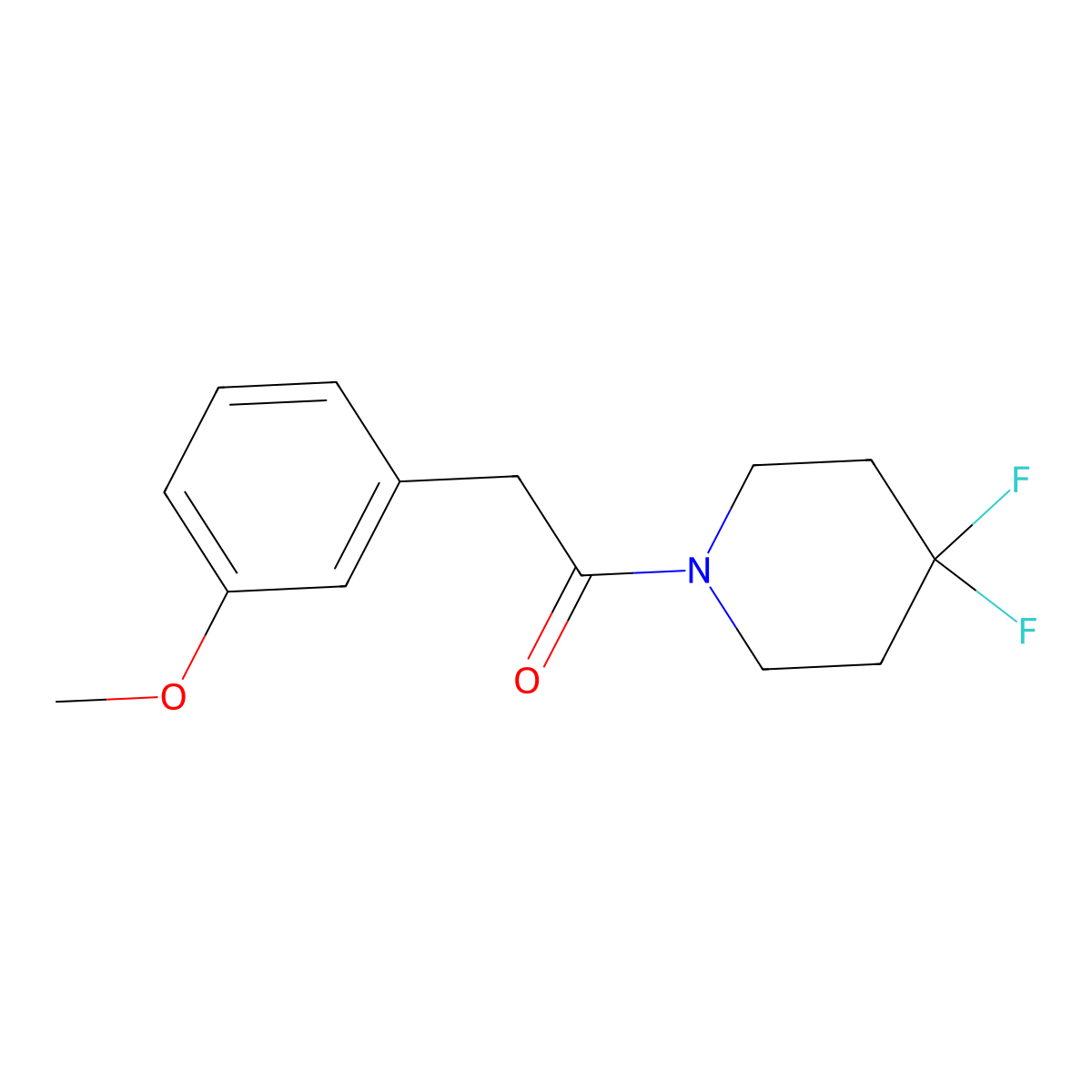 1-(4,4-Difluoropiperidin-1-yl)-2-(3-methoxyphenyl)ethan-1-one molecular structure, CAS 2325361-76-8