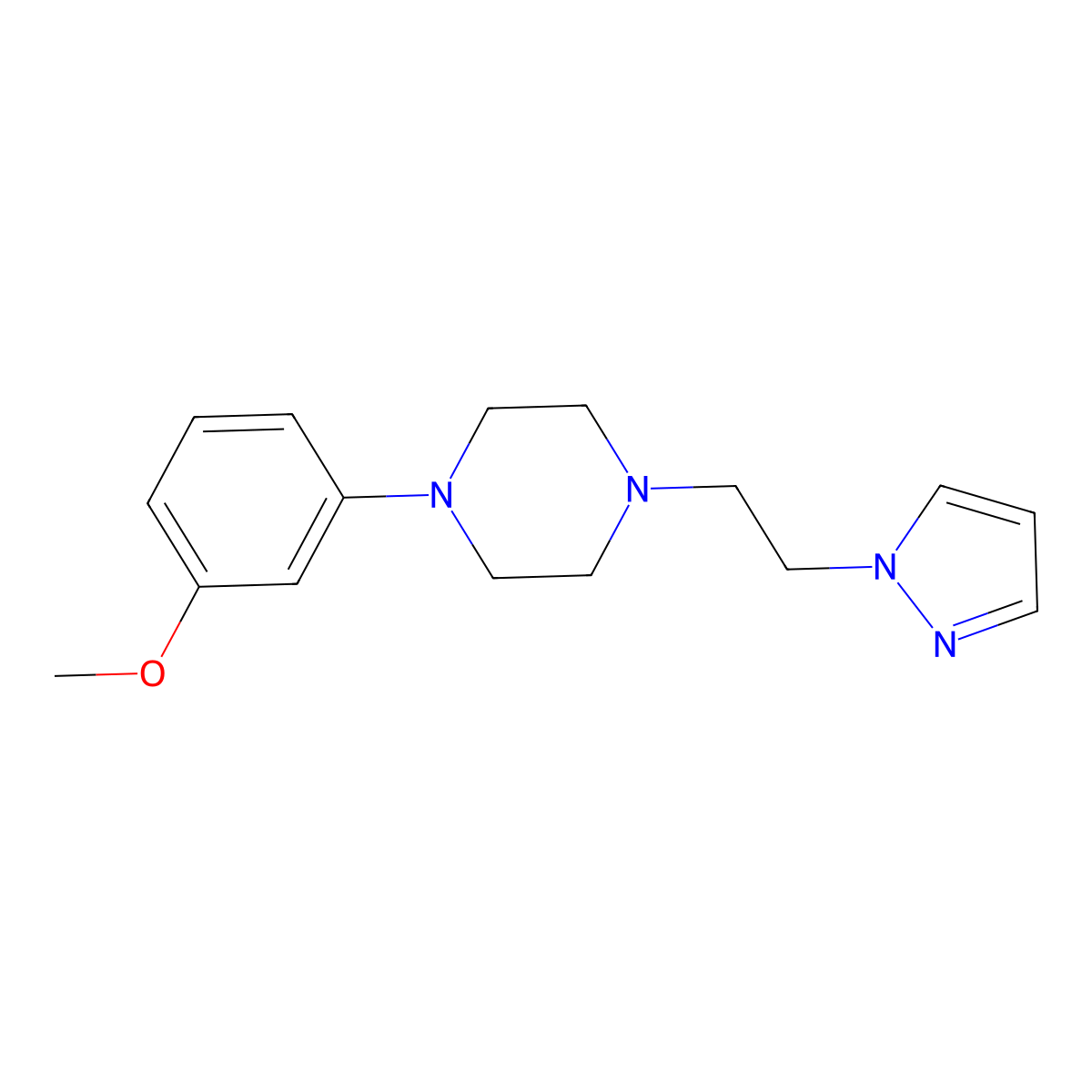 1-(3-methoxyphenyl)-4-[2-(1H-pyrazol-1-yl)ethyl]piperazine molecular structure, CAS 2325363-15-1