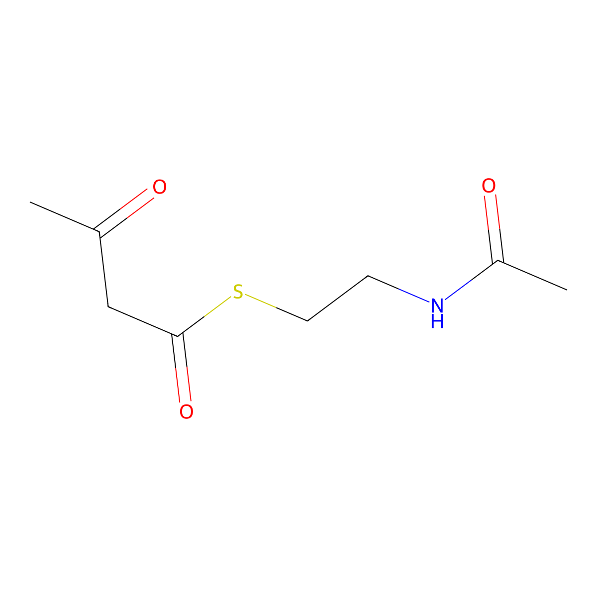 S-[2-(acetylamino)ethyl] 3-oxobutanethioate molecular structure, CAS 23255-41-6