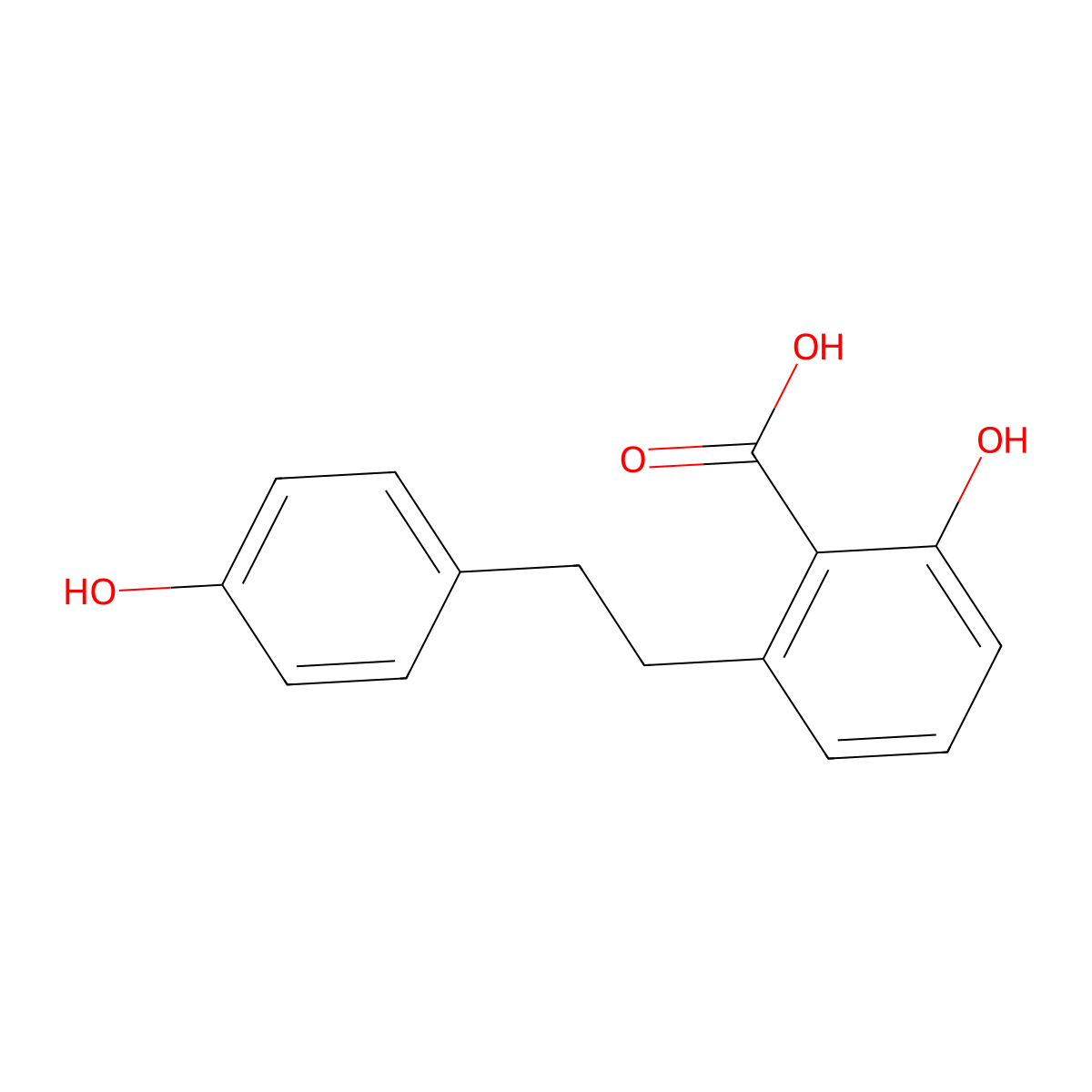 Lunularic acid molecular structure, CAS 23255-59-6
