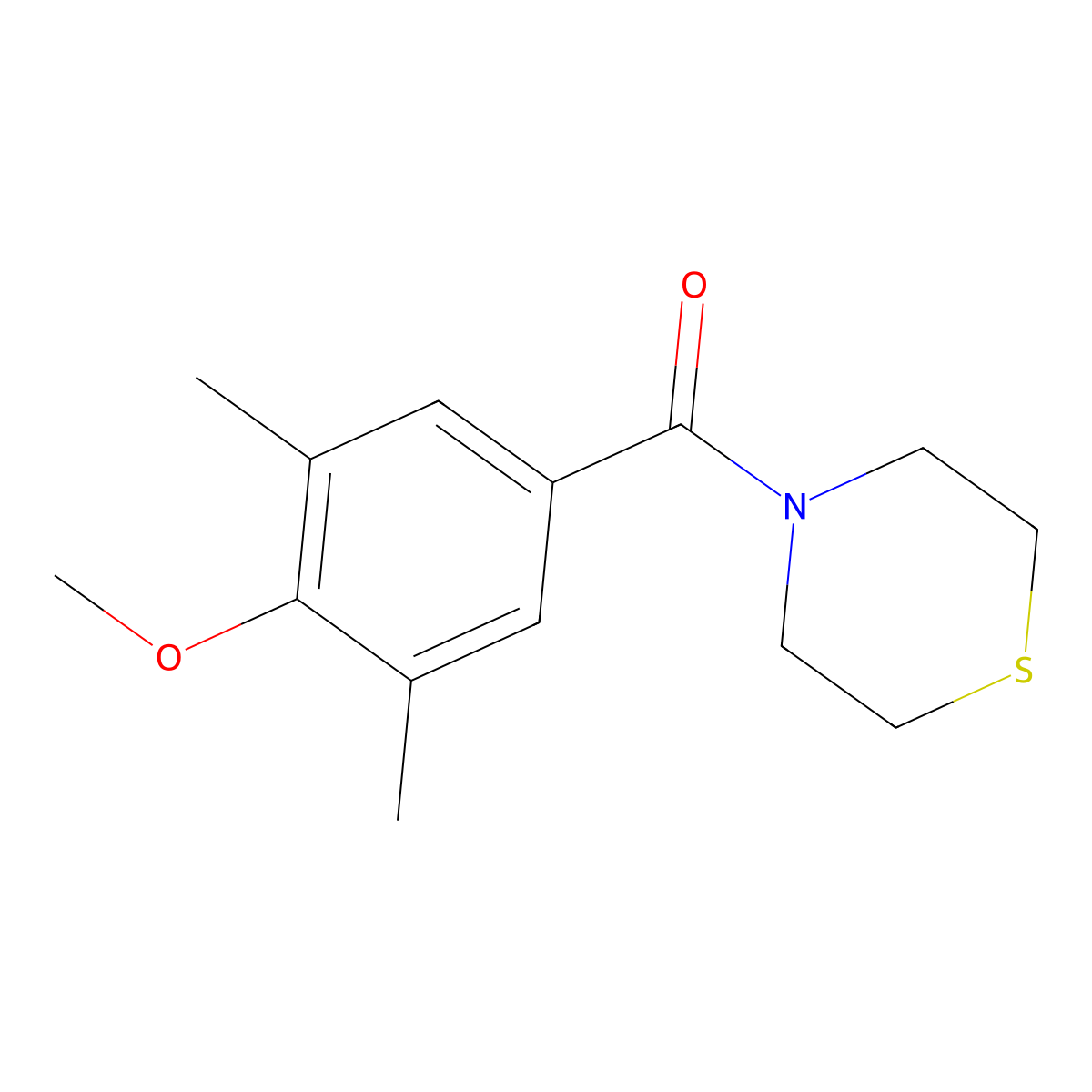 (4-Methoxy-3,5-dimethylphenyl)(thiomorpholino)methanone molecular structure, CAS 2325522-67-4