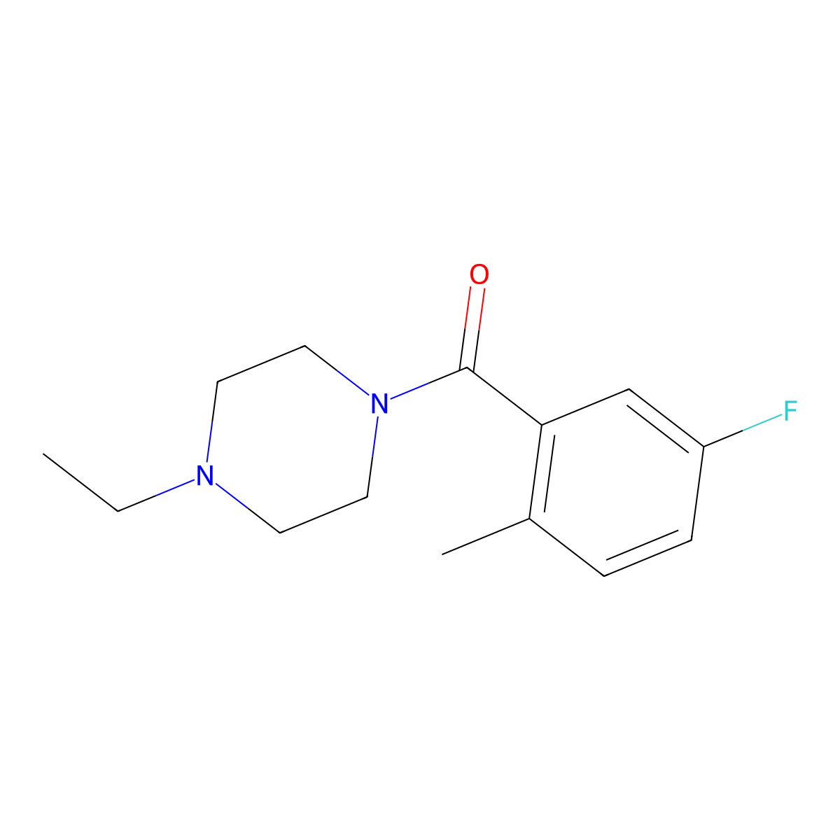 (4-Ethyl-1-piperazinyl)(5-fluoro-2-methylphenyl)methanone molecular structure, CAS 2325561-82-6