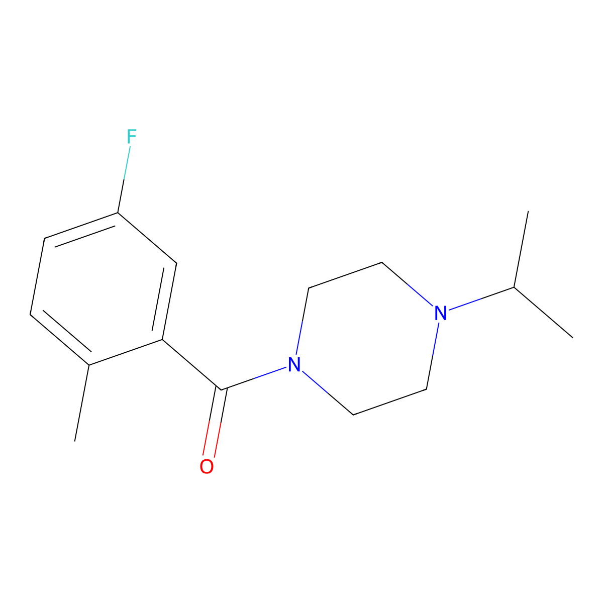 (5-Fluoro-2-methylphenyl)[4-(1-methylethyl)-1-piperazinyl]methanone molecular structure, CAS 2325561-85-9