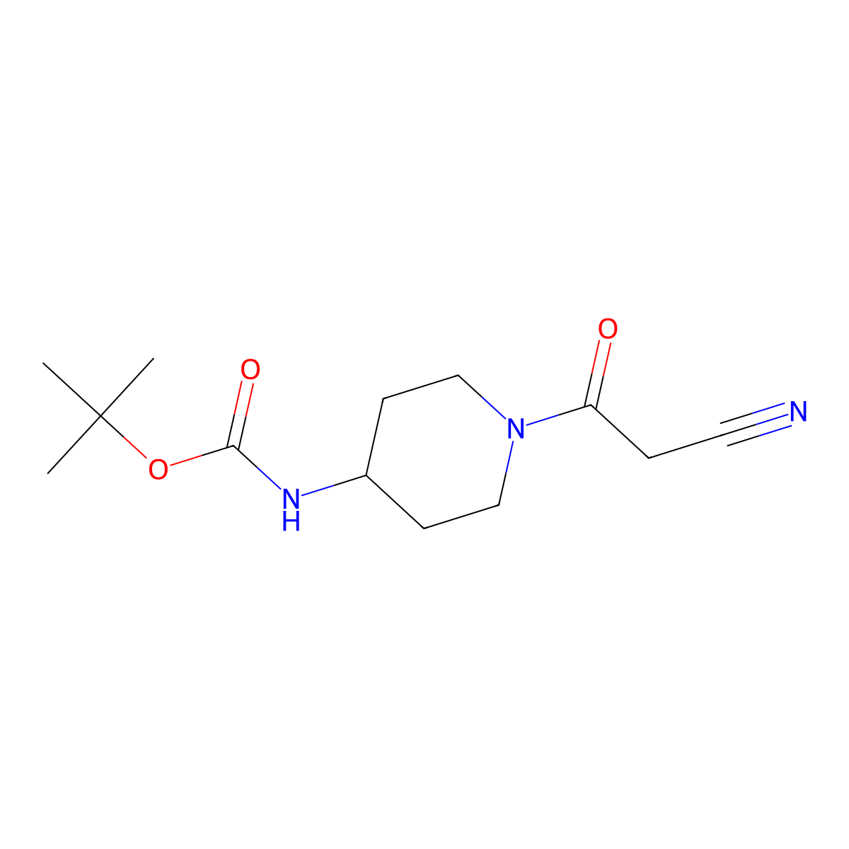 tert-butyl N-[1-(2-cyanoacetyl)piperidin-4-yl]carbamate molecular structure, CAS 2325575-17-3