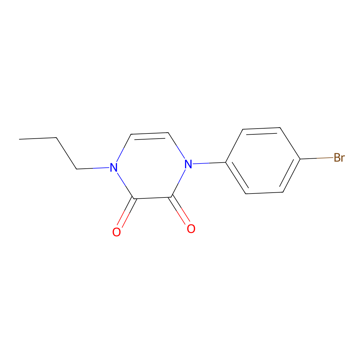 1-(4-Bromophenyl)-4-propyl-1,2,3,4-tetrahydropyrazine-2,3-dione molecular structure, CAS 2325587-76-4