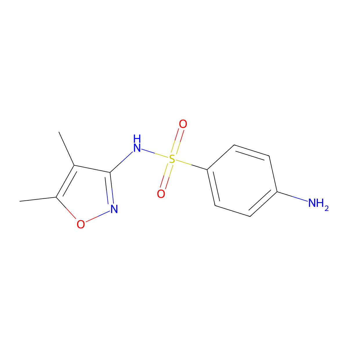 Sulfatroxazole molecular structure, CAS 23256-23-7
