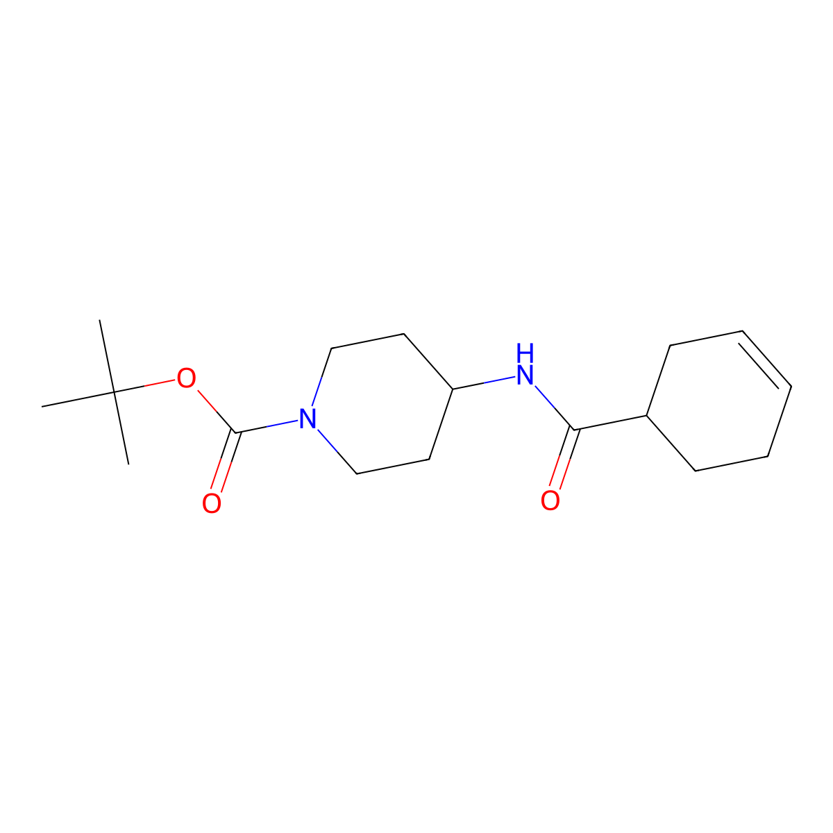 Tert-butyl 4-(cyclohex-3-ene-1-amido)piperidine-1-carboxylate molecular structure, CAS 2325641-15-2