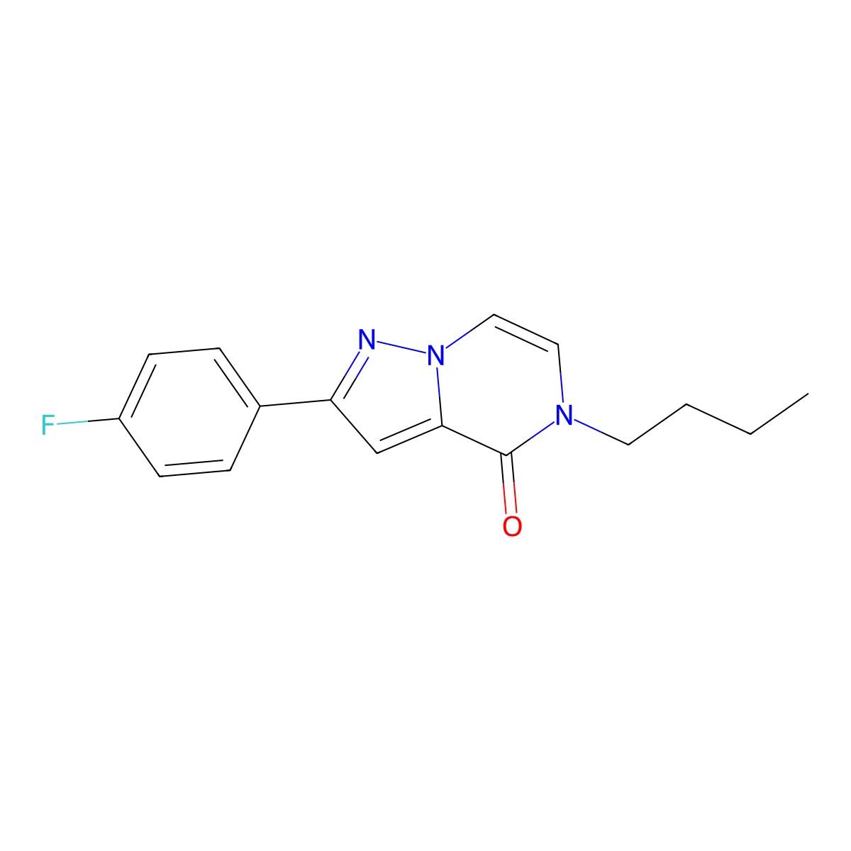 5-butyl-2-(4-fluorophenyl)-4H,5H-pyrazolo[1,5-a]pyrazin-4-one molecular structure, CAS 2325663-95-2