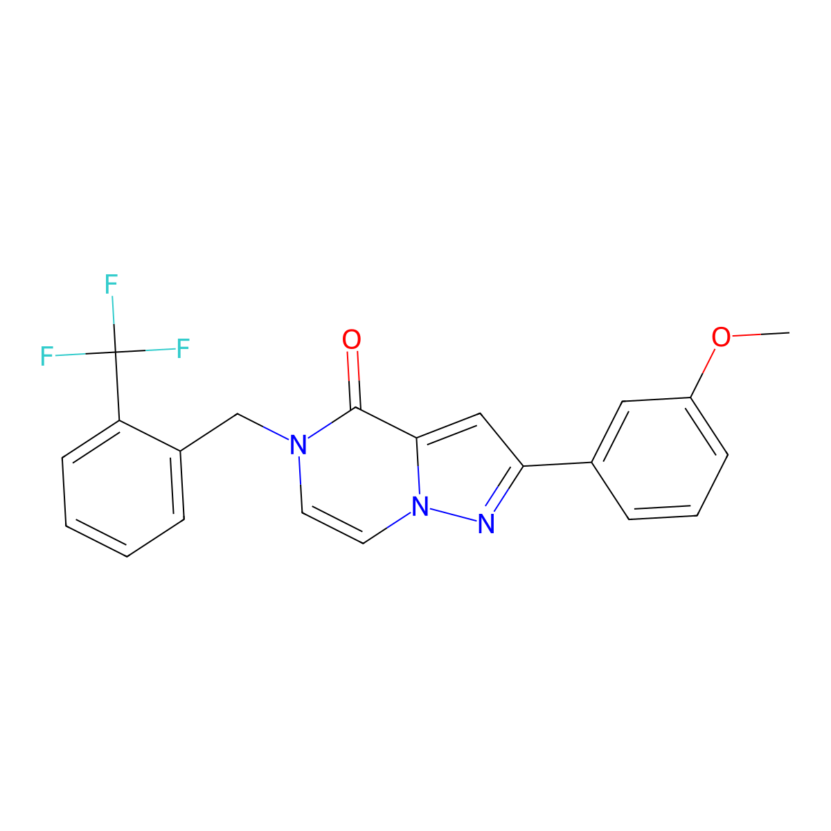 2-(3-methoxyphenyl)-5-{[2-(trifluoromethyl)phenyl]methyl}-4H,5H-pyrazolo[1,5-a]pyrazin-4-one molecular structure, CAS 2325671-11-0