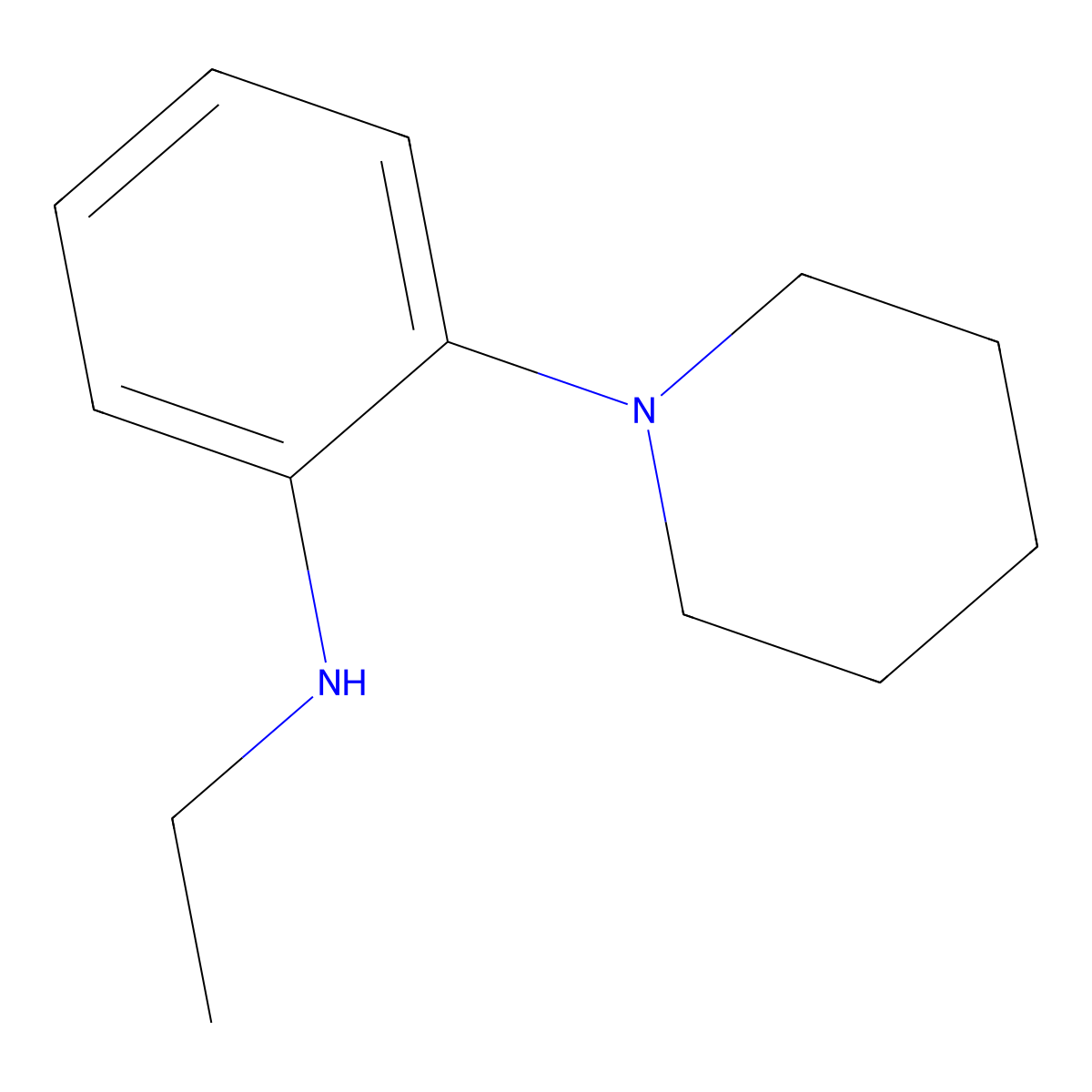 N-Ethyl-2-(piperidin-1-yl)aniline molecular structure, CAS 23257-08-1