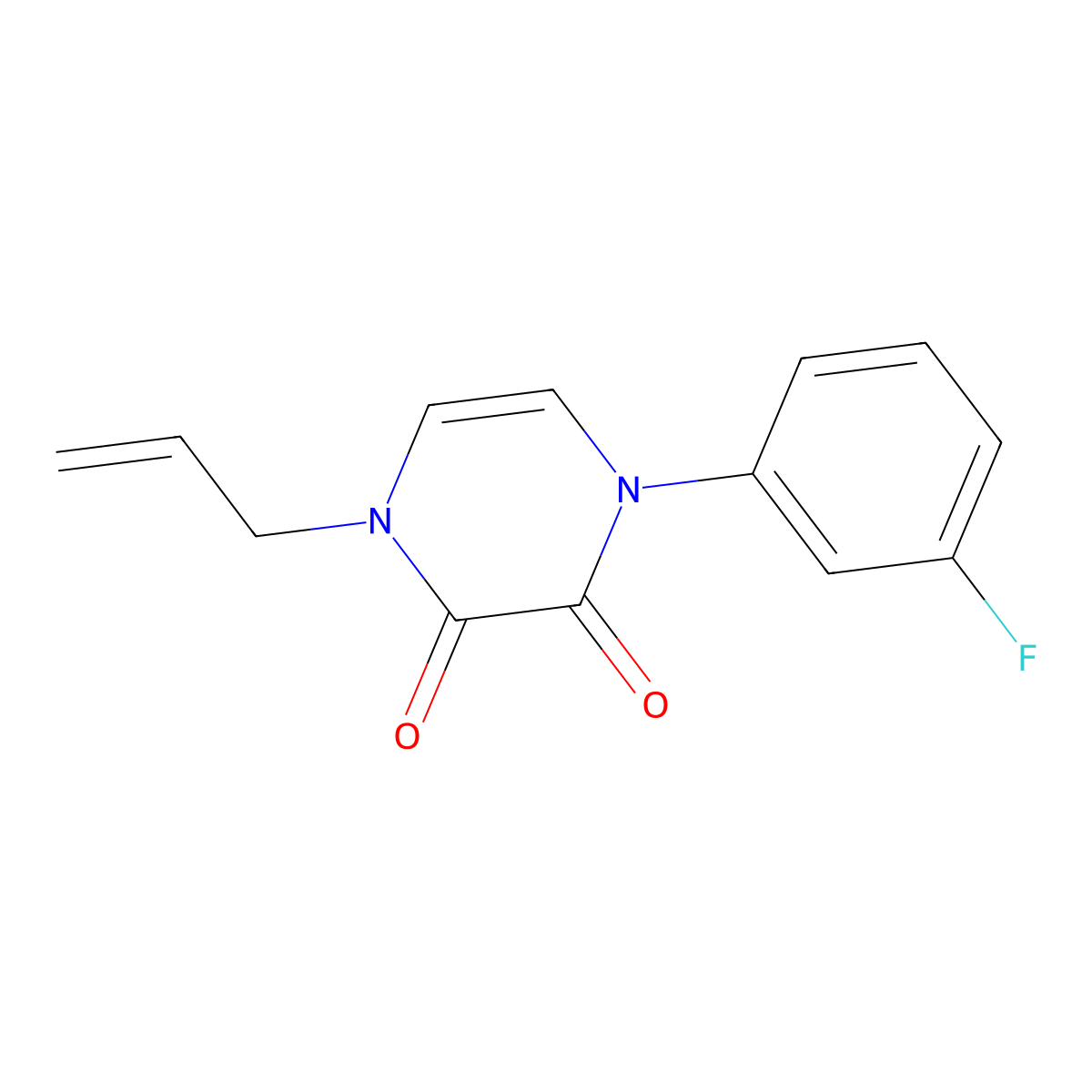 1-(3-Fluorophenyl)-4-(prop-2-en-1-yl)-1,2,3,4-tetrahydropyrazine-2,3-dione molecular structure, CAS 2325703-89-5