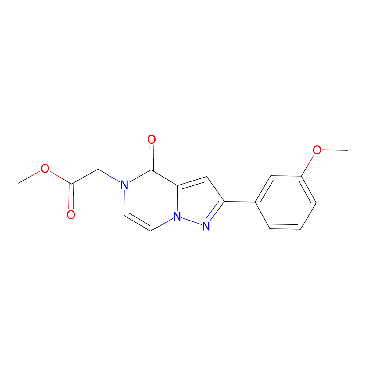 methyl 2-[2-(3-methoxyphenyl)-4-oxo-4H,5H-pyrazolo[1,5-a]pyrazin-5-yl]acetate molecular structure, CAS 2325705-75-5