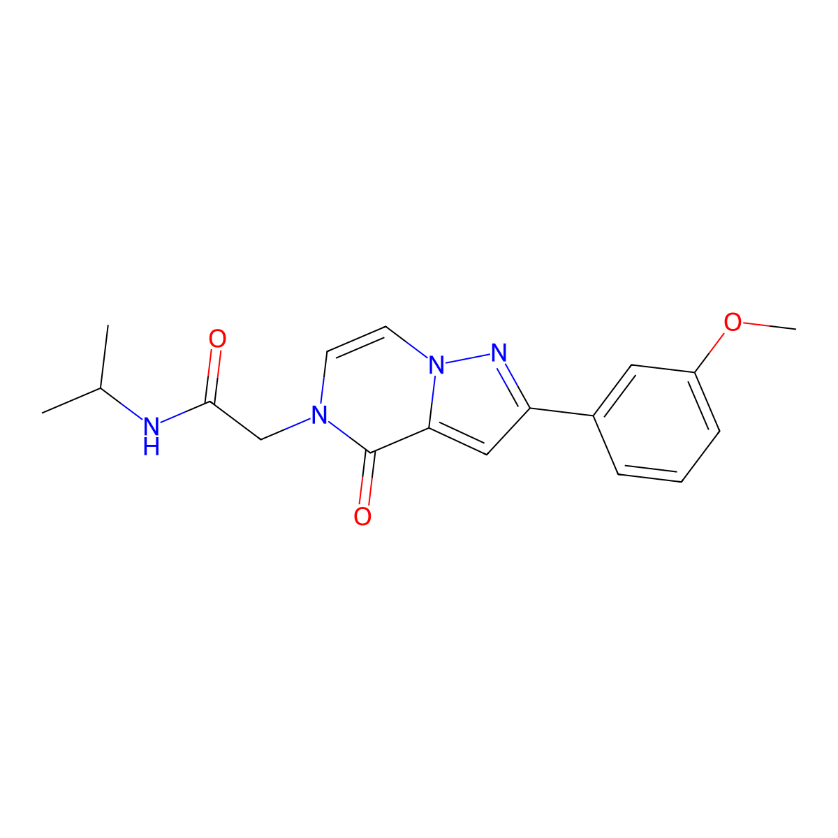 2-[2-(3-methoxyphenyl)-4-oxo-4H,5H-pyrazolo[1,5-a]pyrazin-5-yl]-N-(propan-2-yl)acetamide molecular structure, CAS 2325705-79-9