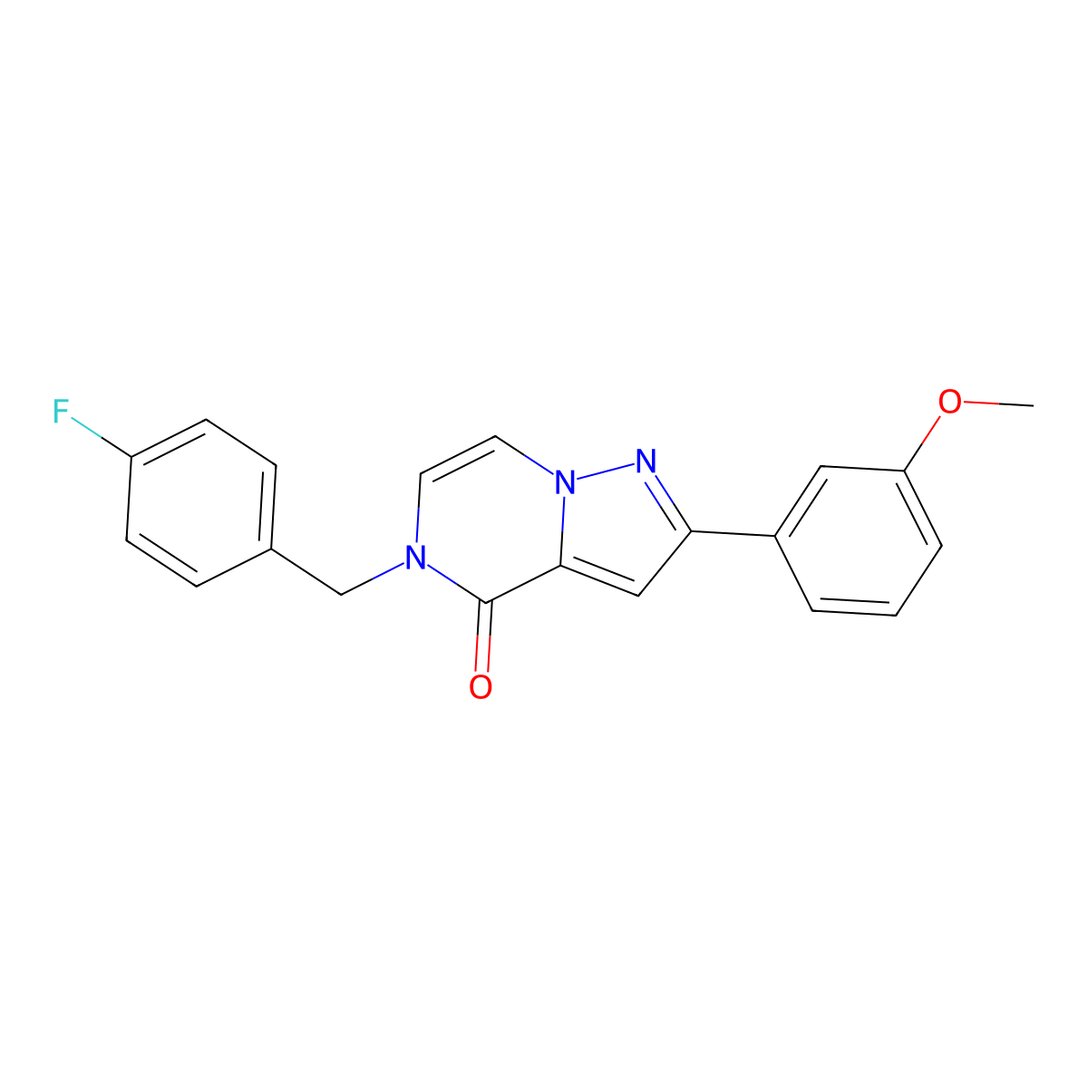 5-[(4-fluorophenyl)methyl]-2-(3-methoxyphenyl)-4H,5H-pyrazolo[1,5-a]pyrazin-4-one molecular structure, CAS 2325705-80-2
