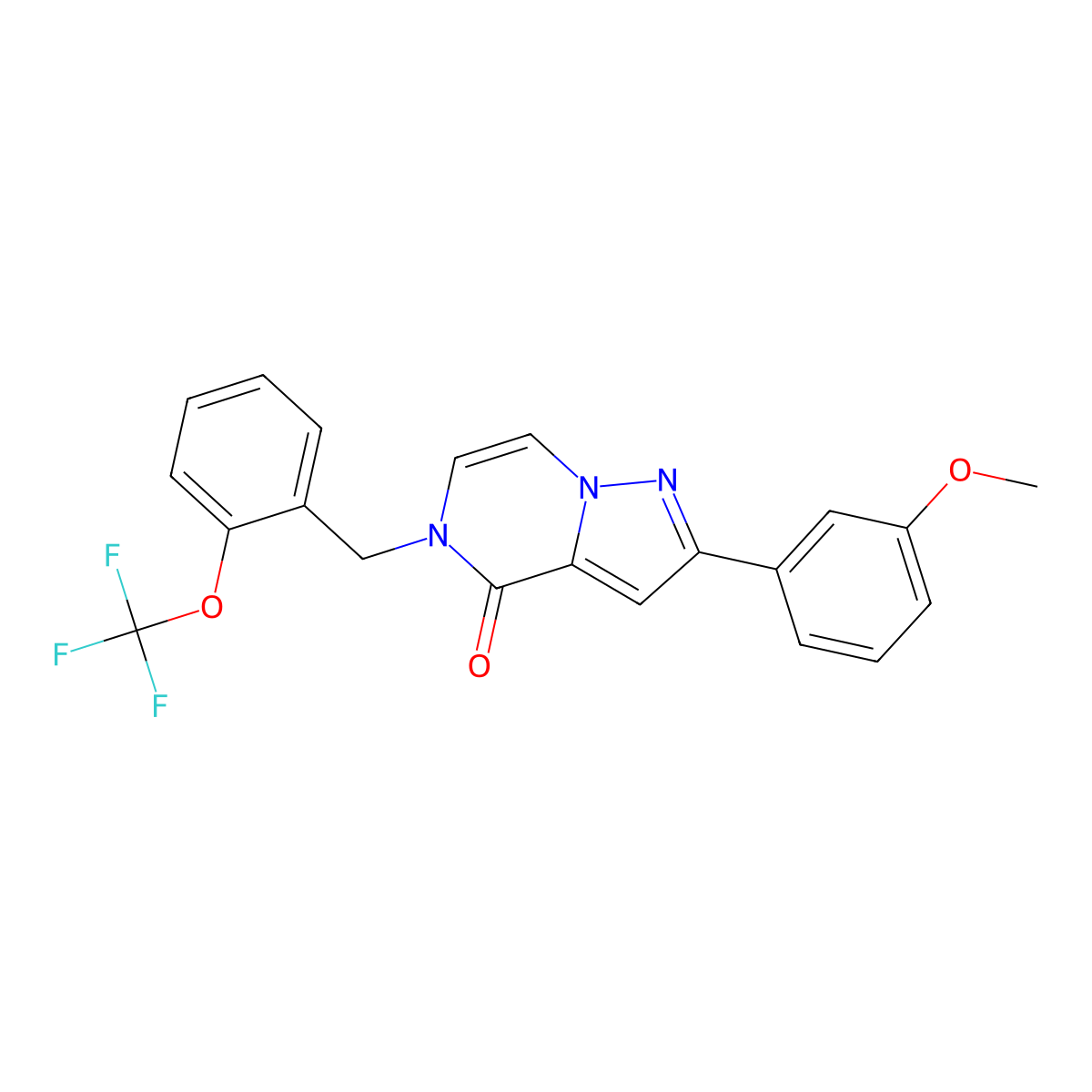 2-(3-methoxyphenyl)-5-{[2-(trifluoromethoxy)phenyl]methyl}-4H,5H-pyrazolo[1,5-a]pyrazin-4-one molecular structure, CAS 2325706-02-1
