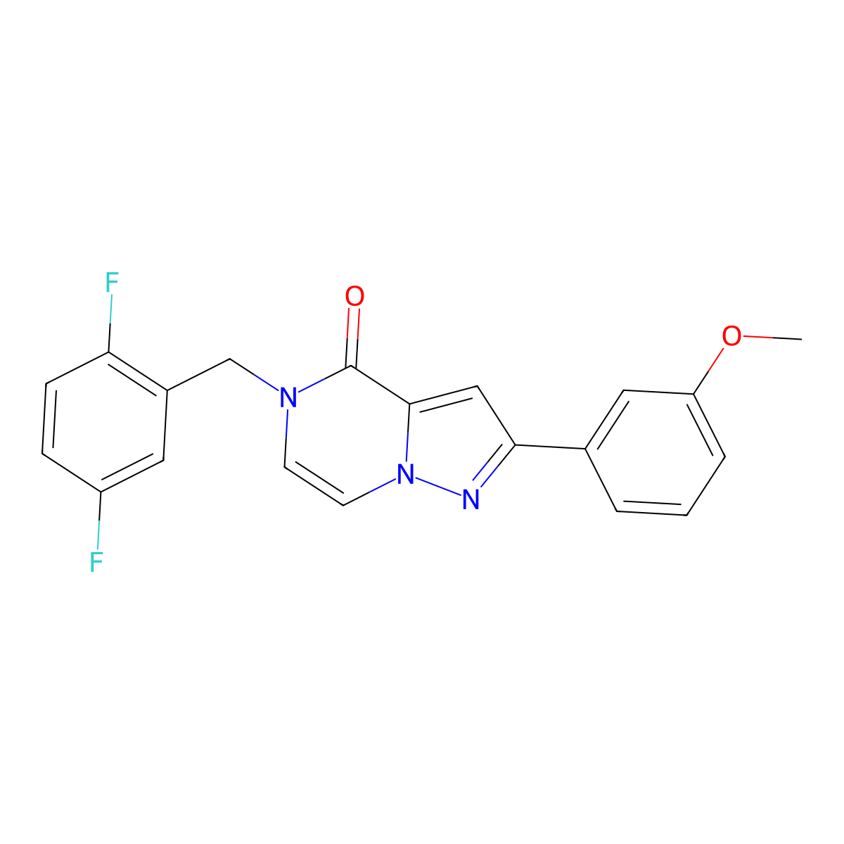 5-[(2,5-difluorophenyl)methyl]-2-(3-methoxyphenyl)-4H,5H-pyrazolo[1,5-a]pyrazin-4-one molecular structure, CAS 2325805-04-5