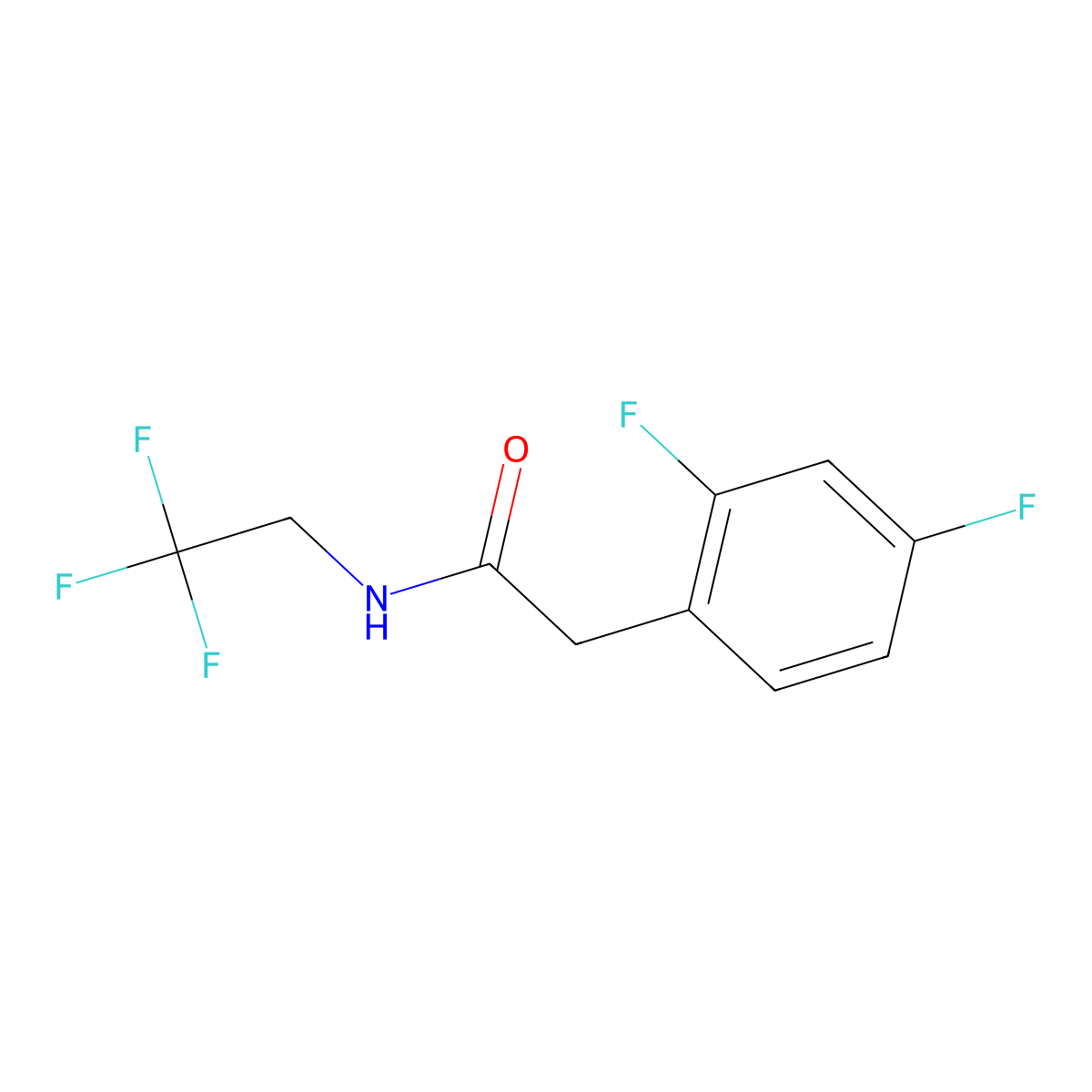 2-(2,4-Difluorophenyl)-N-(2,2,2-trifluoroethyl)acetamide molecular structure, CAS 2325852-24-0