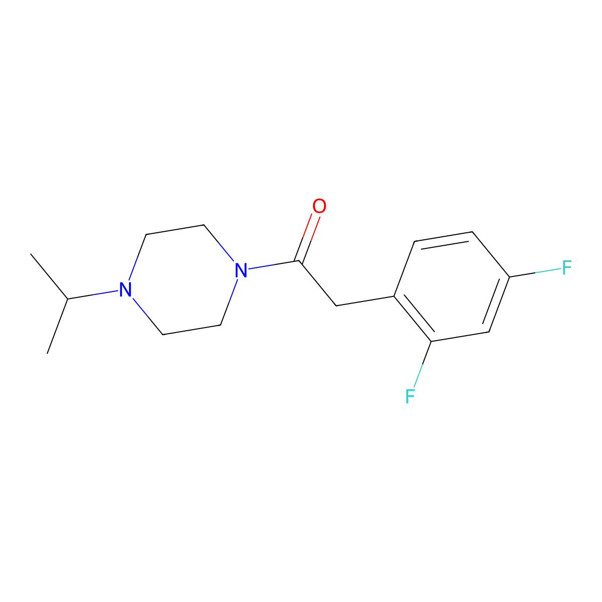 2-(2,4-Difluorophenyl)-1-[4-(propan-2-yl)piperazin-1-yl]ethan-1-one molecular structure, CAS 2325852-42-2