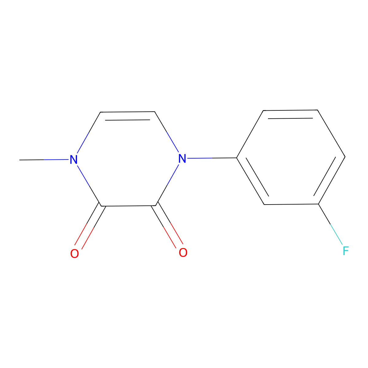 1-(3-Fluorophenyl)-4-methyl-1,2,3,4-tetrahydropyrazine-2,3-dione molecular structure, CAS 2325859-67-2