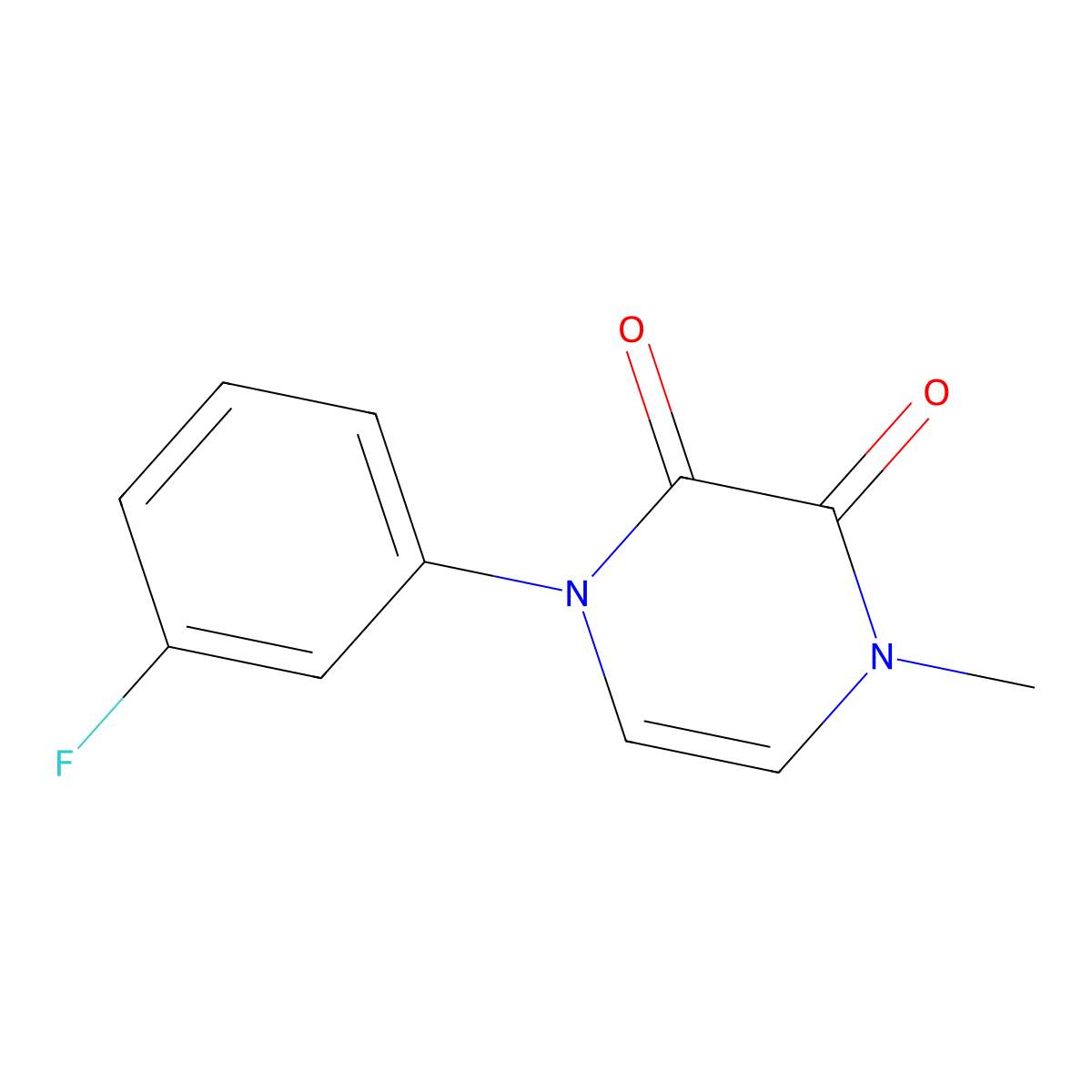 1-(3-Fluorophenyl)-4-methyl-1,2,3,4-tetrahydropyrazine-2,3-dione molecular structure, CAS 2325859-67-2