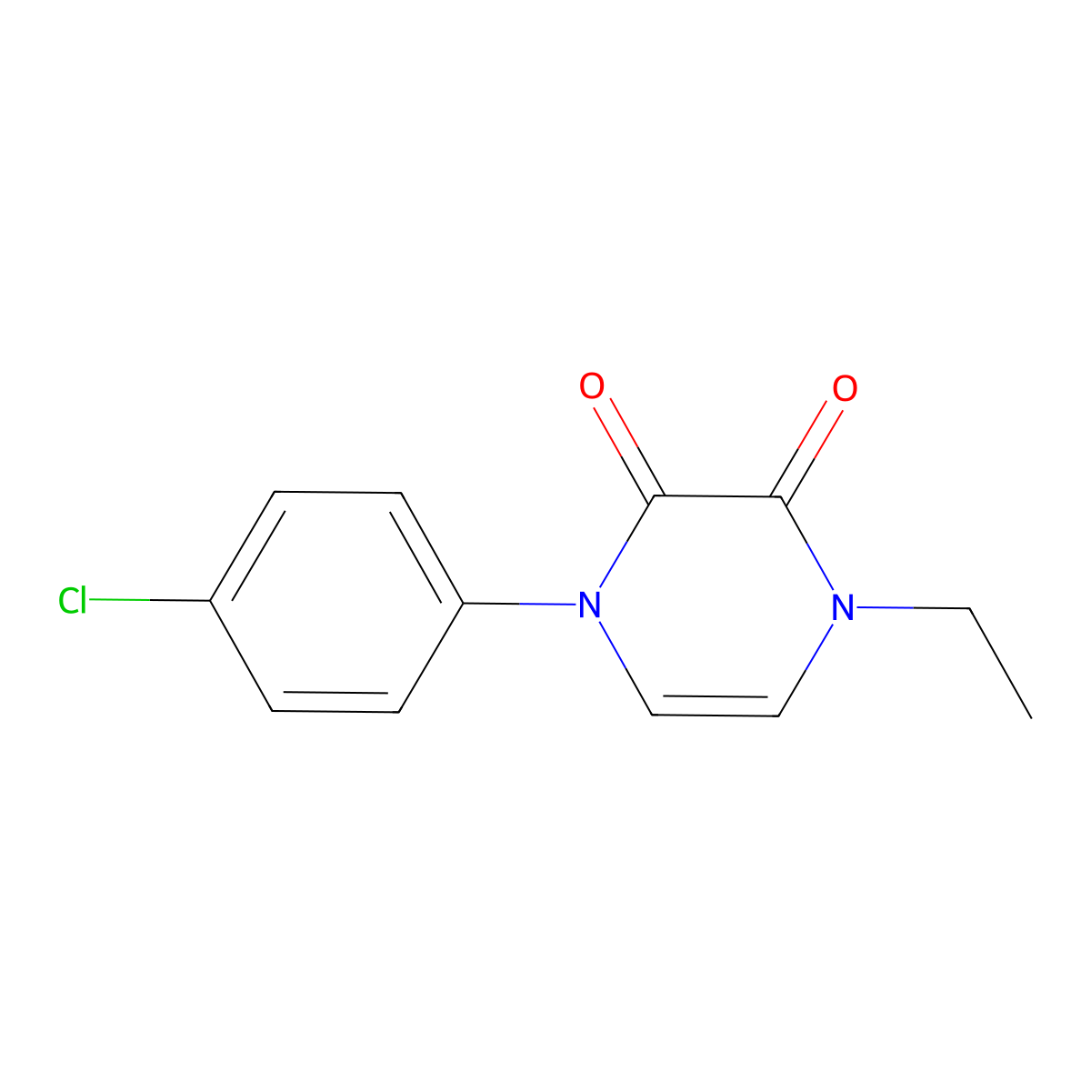 1-(4-Chlorophenyl)-4-ethyl-1,2,3,4-tetrahydropyrazine-2,3-dione molecular structure, CAS 2325859-90-1