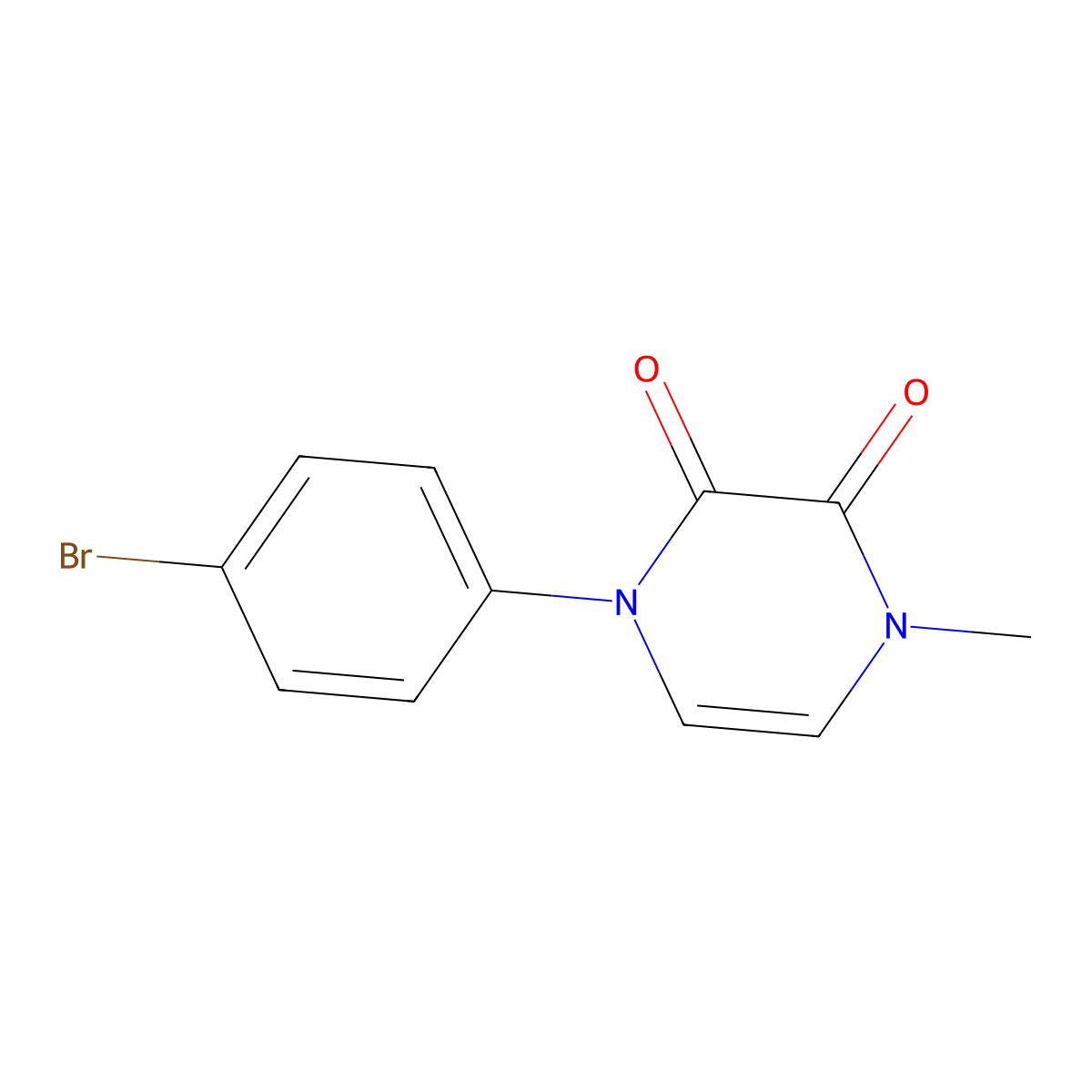 1-(4-Bromophenyl)-4-methyl-1,2,3,4-tetrahydropyrazine-2,3-dione molecular structure, CAS 2325860-57-7