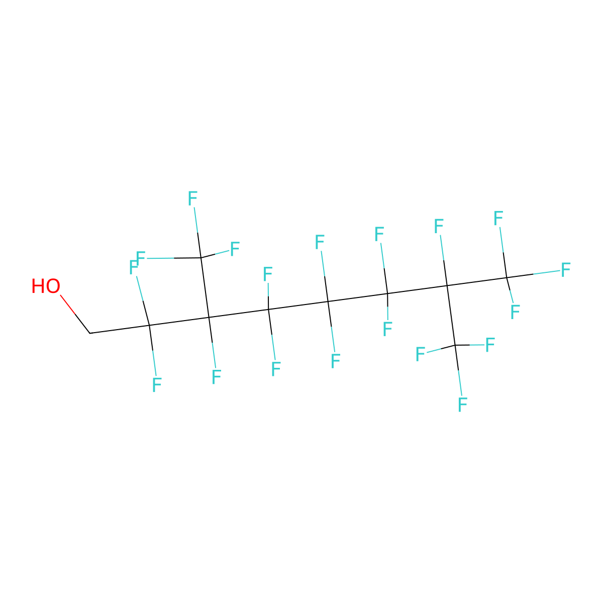 1-Octanol, 2,2,3,4,4,5,5,6,6,7,8,8,8-tridecafluoro-3,7-bis(trifluoromethyl)- molecular structure, CAS 232587-50-7