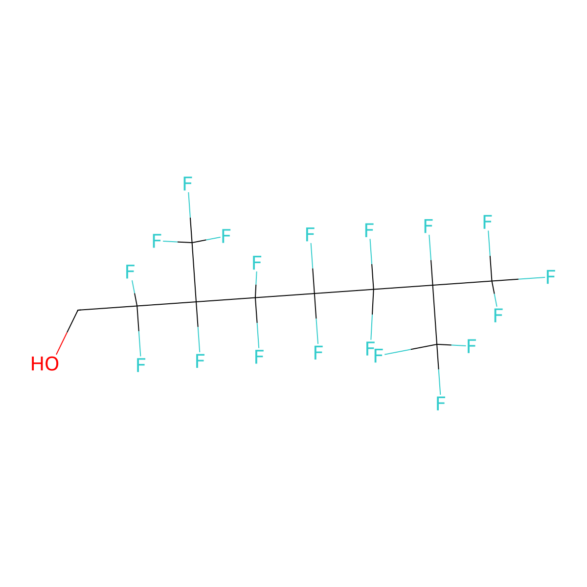 1-Octanol, 2,2,3,4,4,5,5,6,6,7,8,8,8-tridecafluoro-3,7-bis(trifluoromethyl)- molecular structure, CAS 232587-50-7