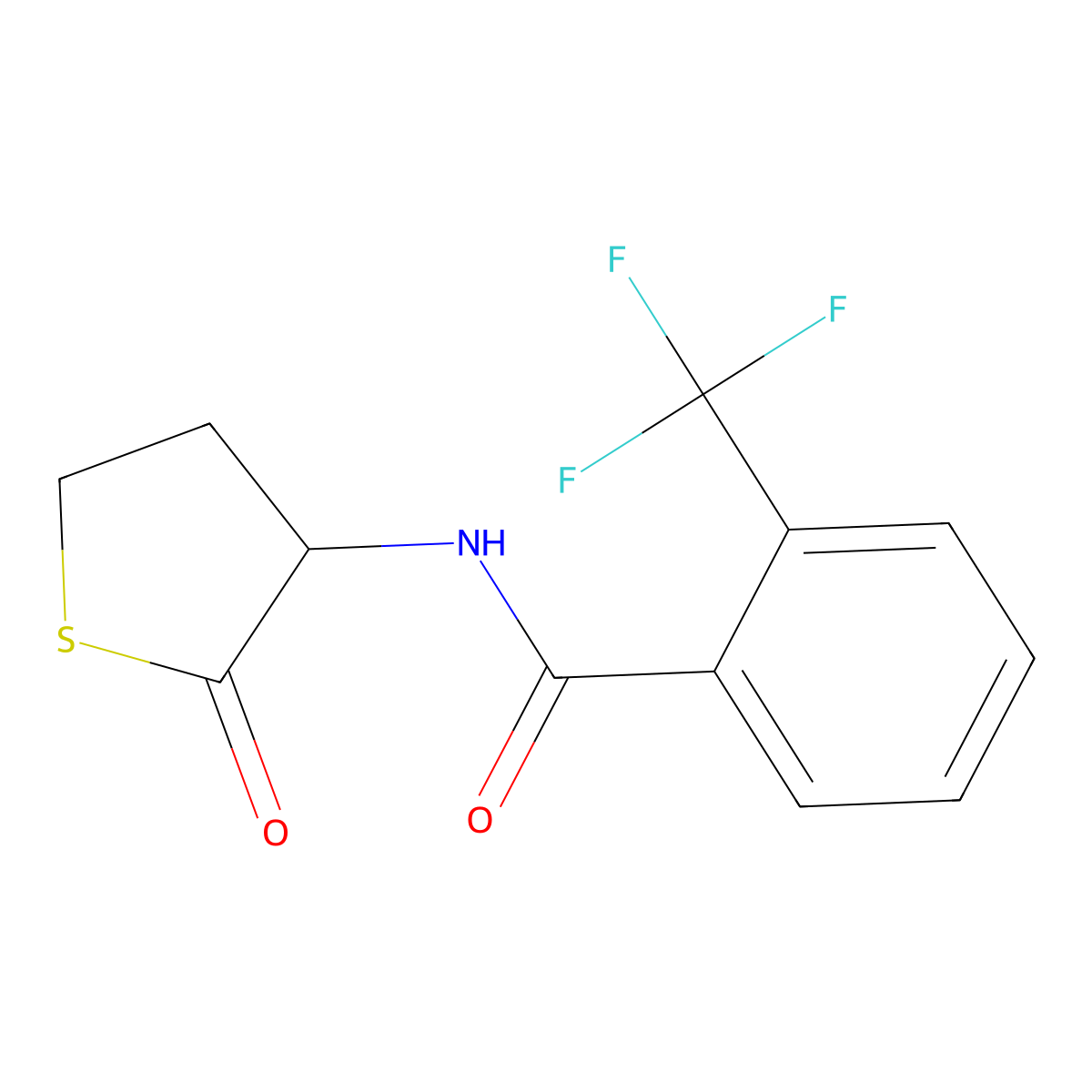 N-(2-oxothiolan-3-yl)-2-(trifluoromethyl)benzamide molecular structure, CAS 2325884-17-9